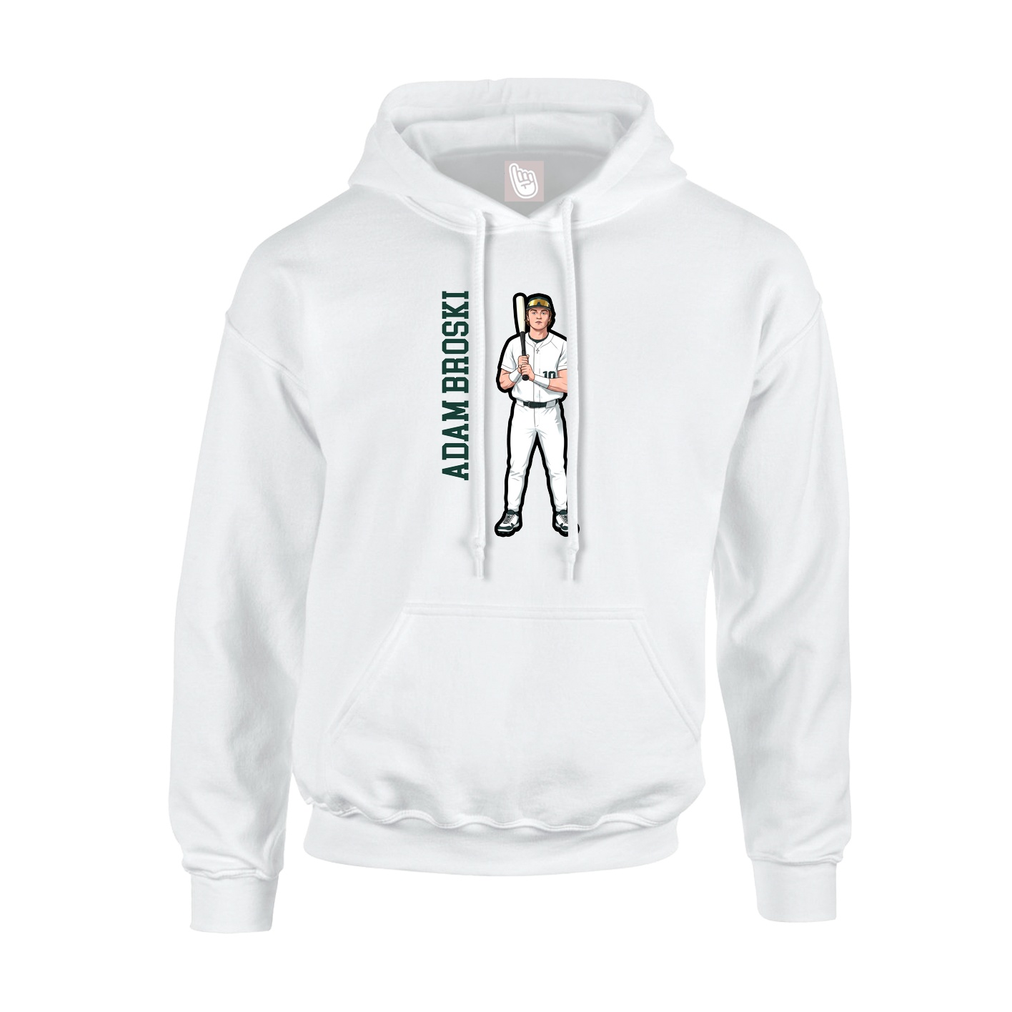 Hoodie — Name Vertical in White