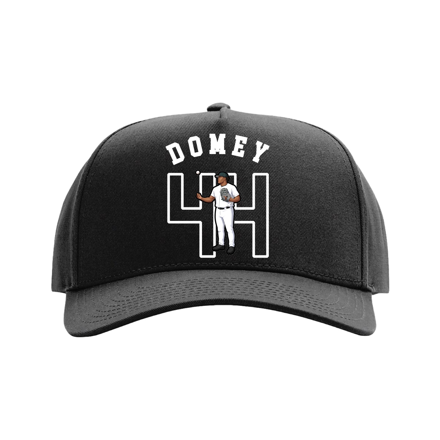 Full Fabric Five-Panel Champ Cap — Shirsey Arch in Black