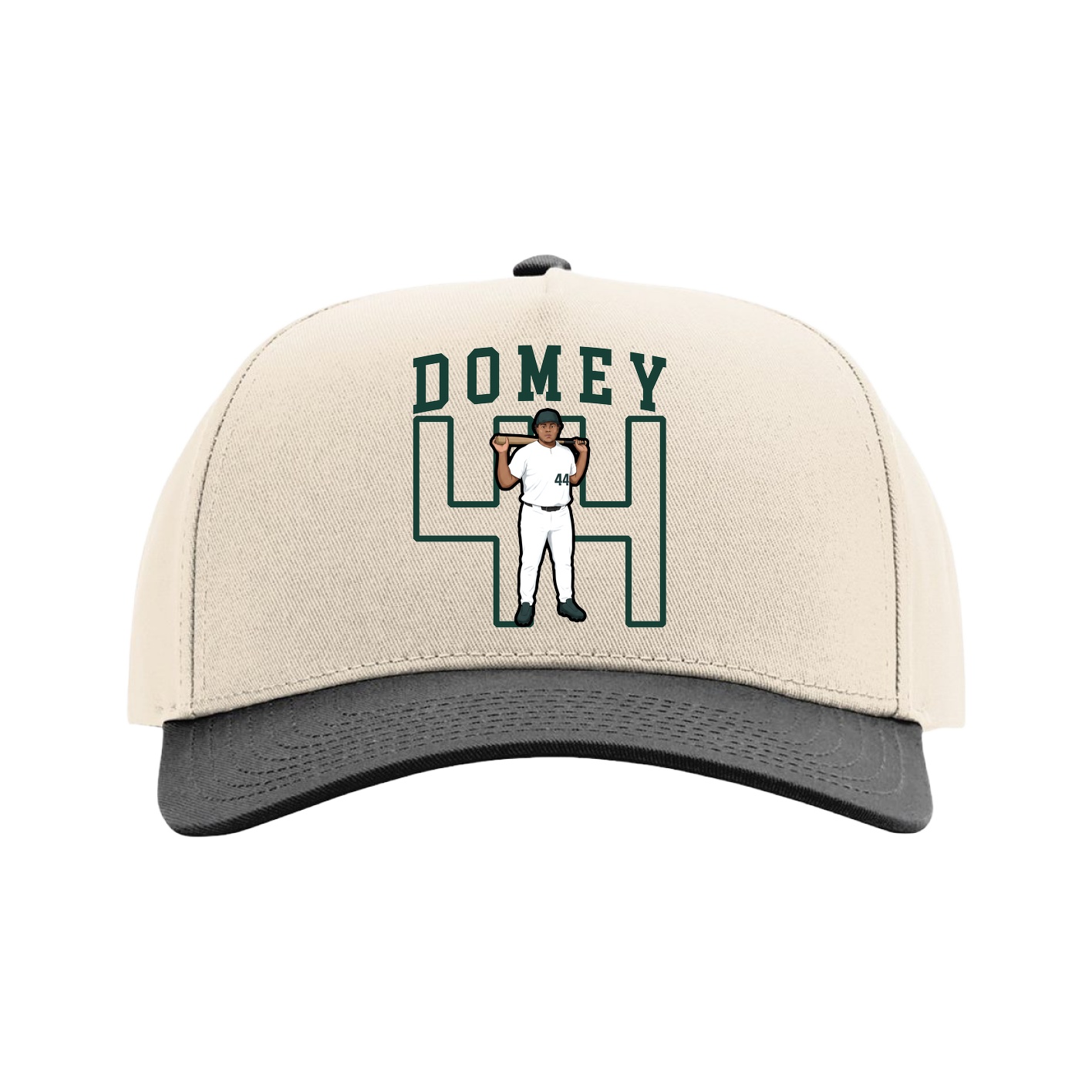 Full Fabric Five-Panel Champ Cap — Shirsey in Cream/Black