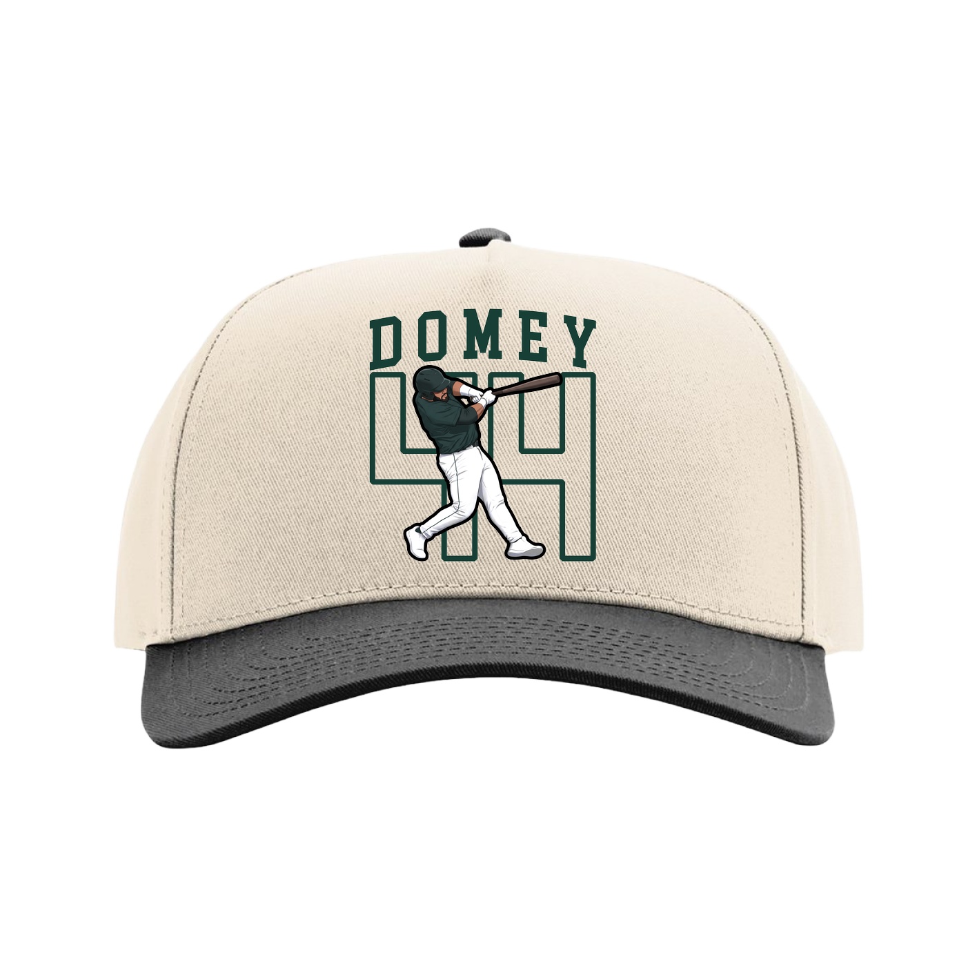 Full Fabric Five-Panel Champ Cap — Shirsey in Cream/Black