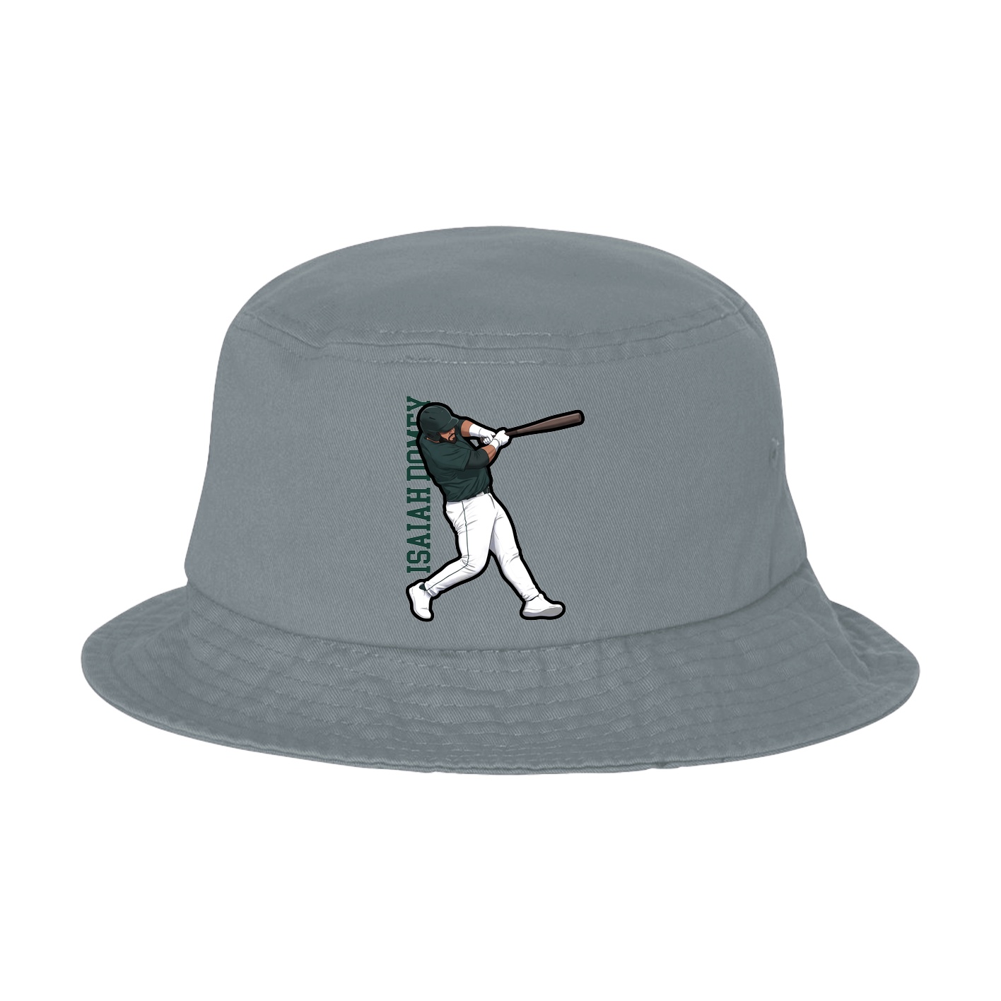 Bucket Cap — Name Vertical in Grey