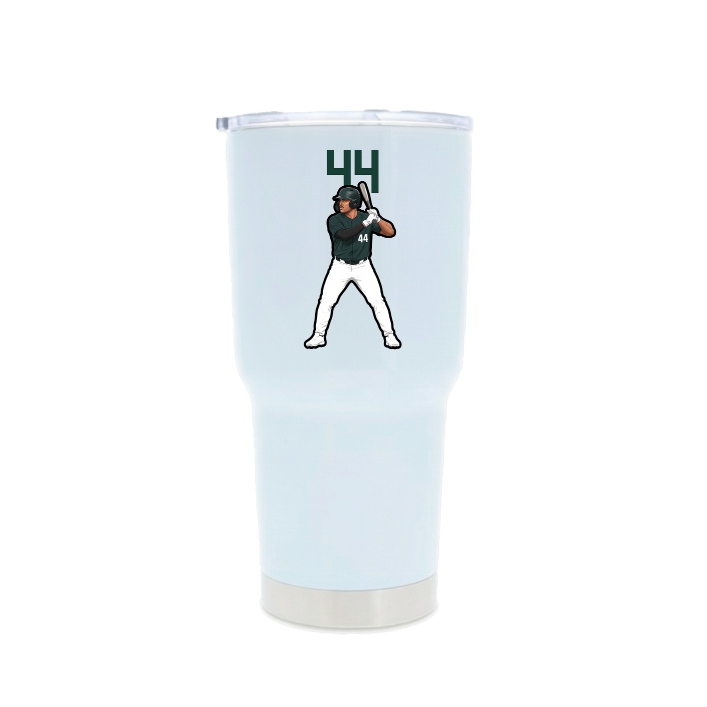 30oz Stainless Steel Tumbler — Number Top in White