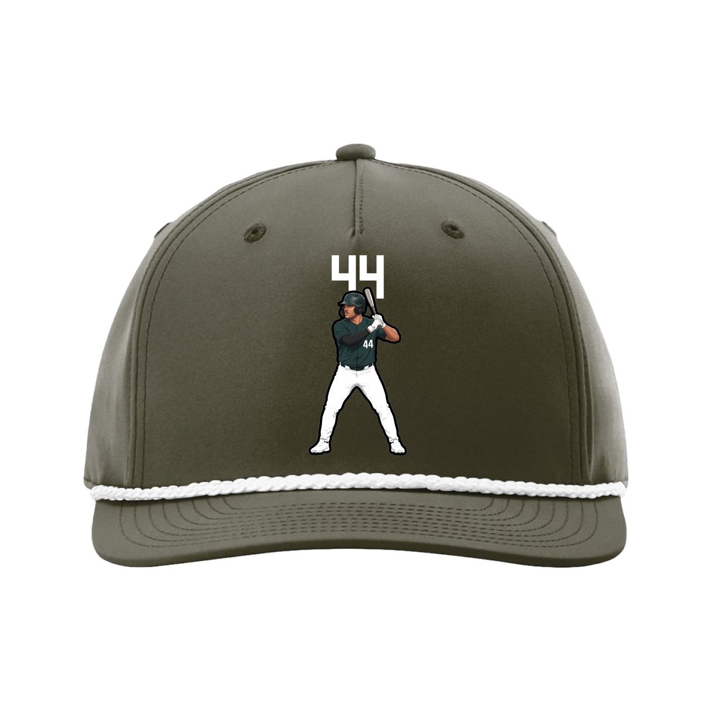 Five-Panel Classic Rope Cap — Number Top in Green