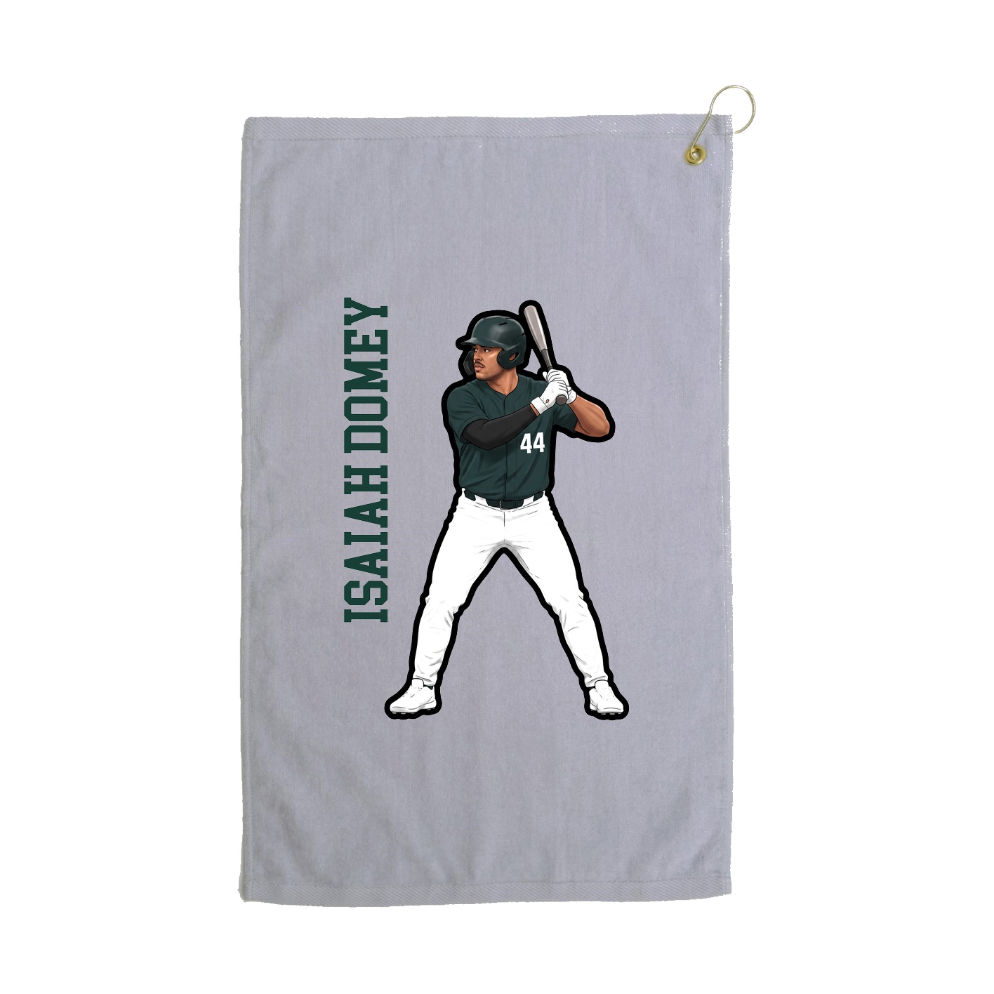 Golf Towel — Name Vertical in Grey