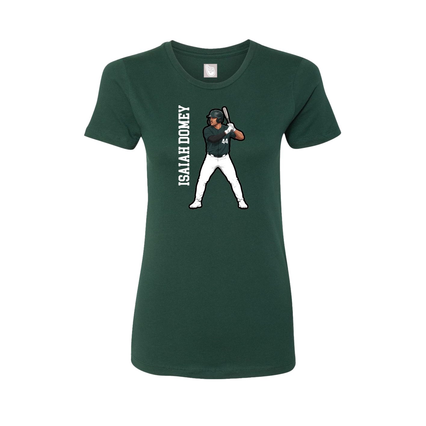 Womens Tee — Name Vertical in Green