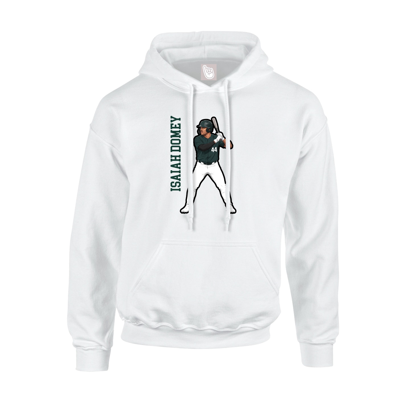 Youth Hoodie — Name Vertical in White