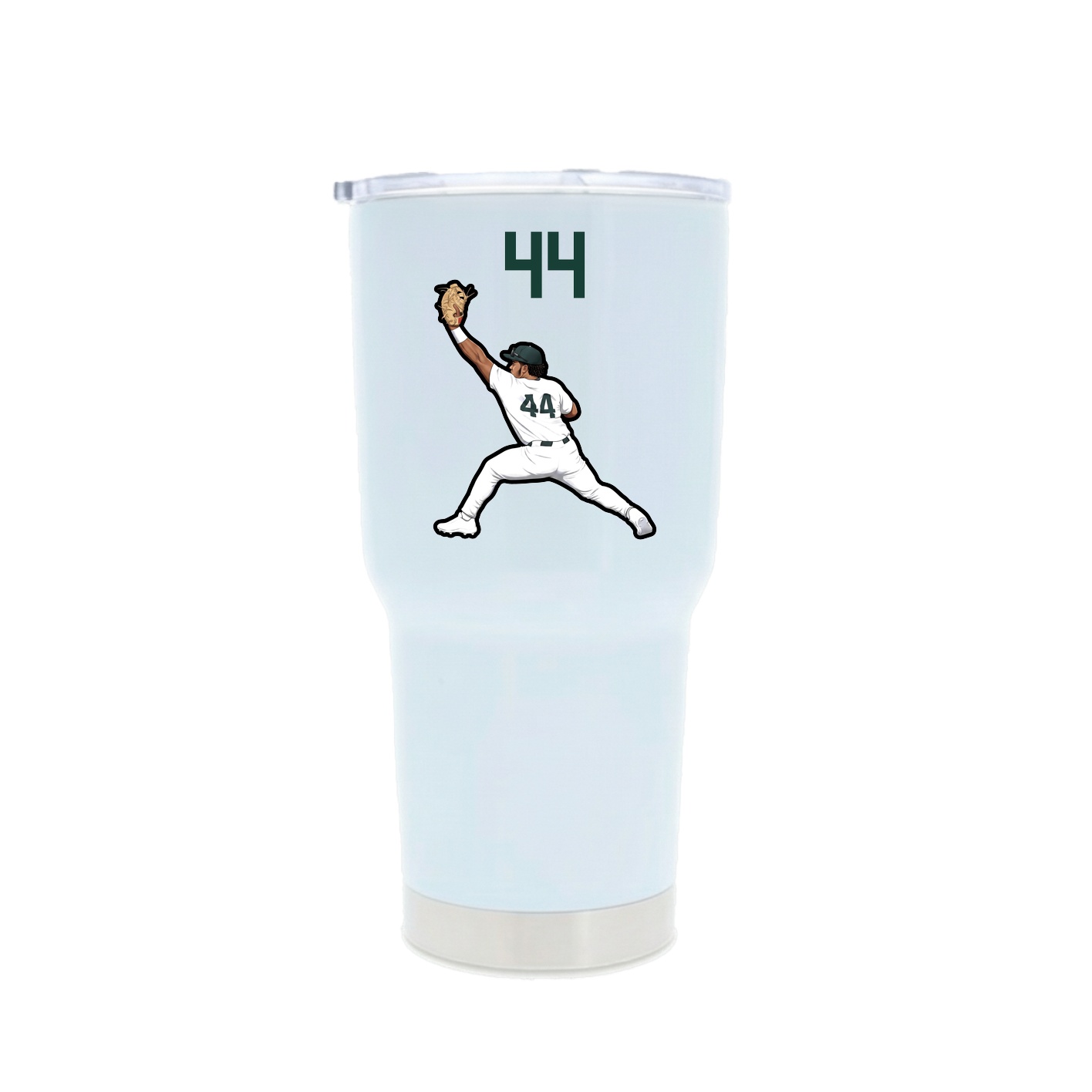 30oz Stainless Steel Tumbler — Number Top in White
