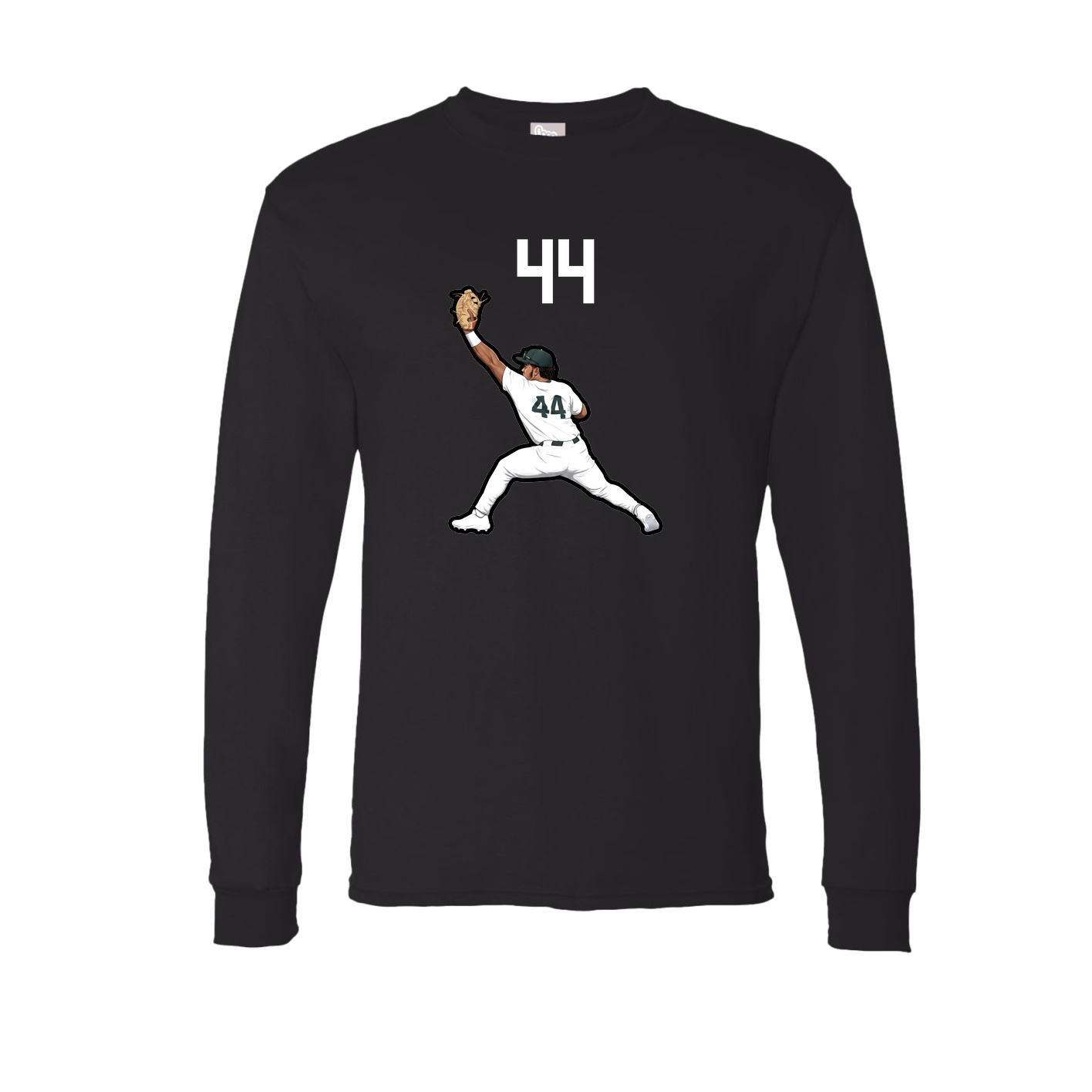 Long Sleeve Tee — Number Top in Black