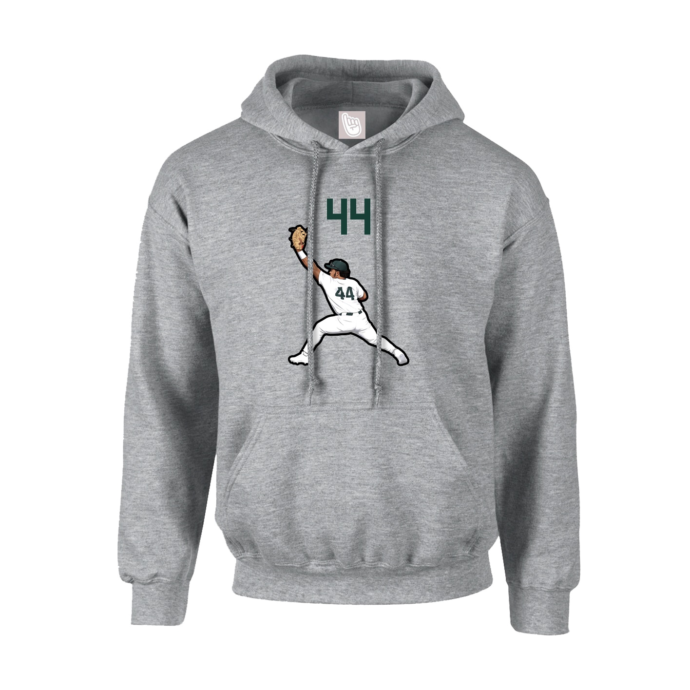Hoodie — Number Top in Grey
