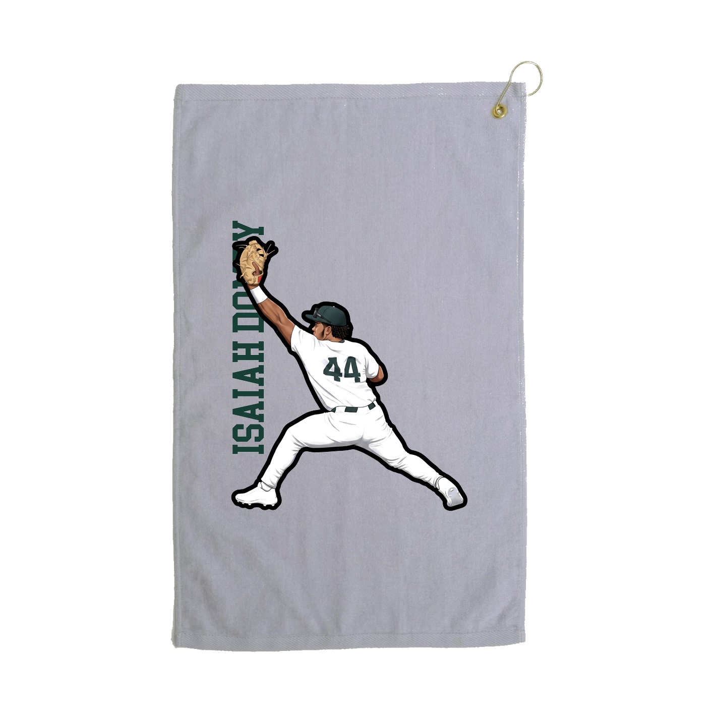 Golf Towel — Name Vertical in Grey