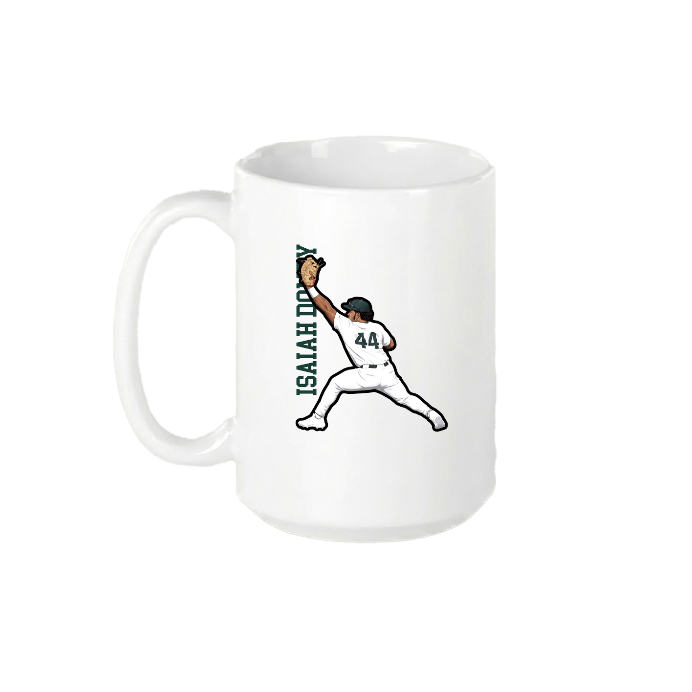 15oz Coffee Mug — Name Vertical in White