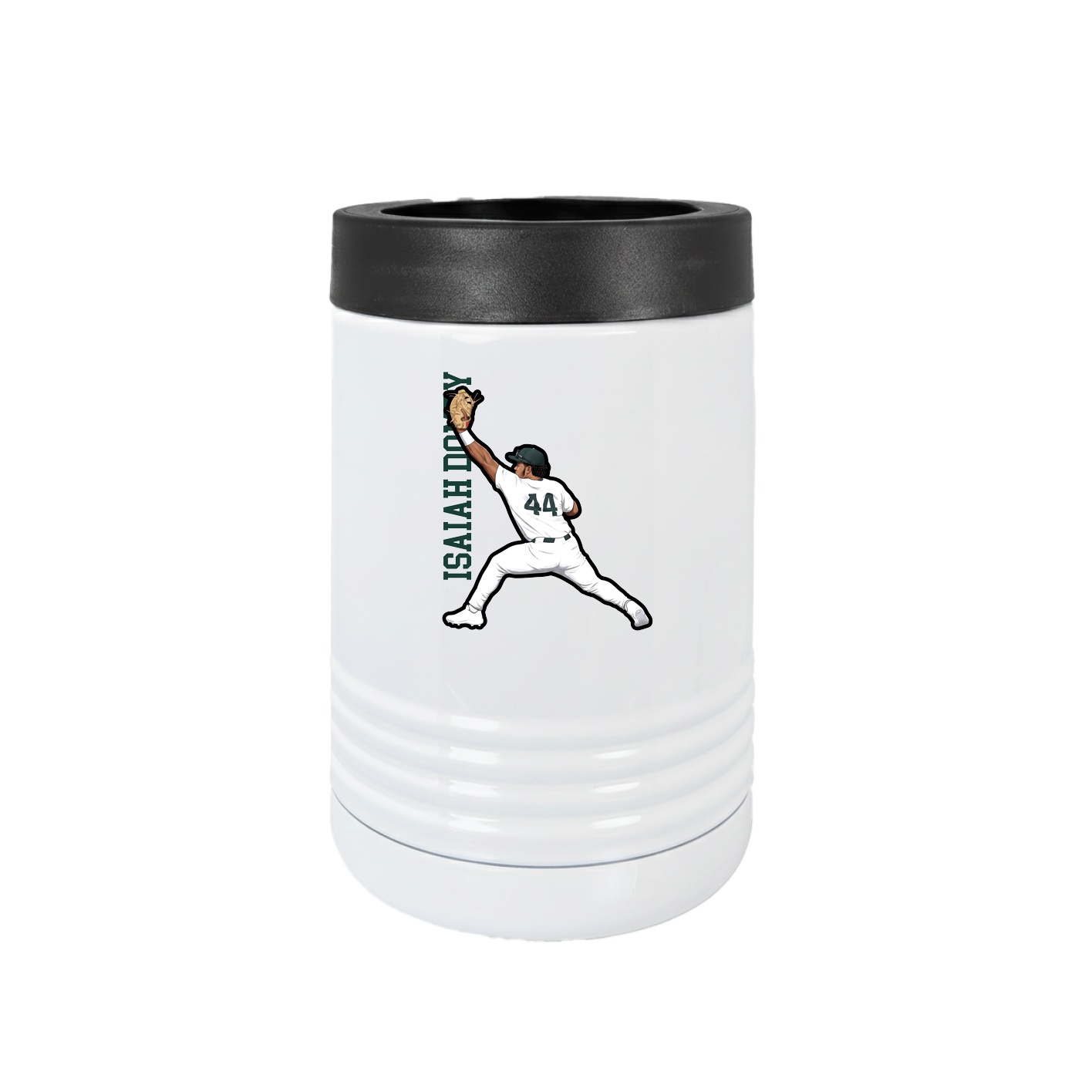 Beverage Holder — Name Vertical in White