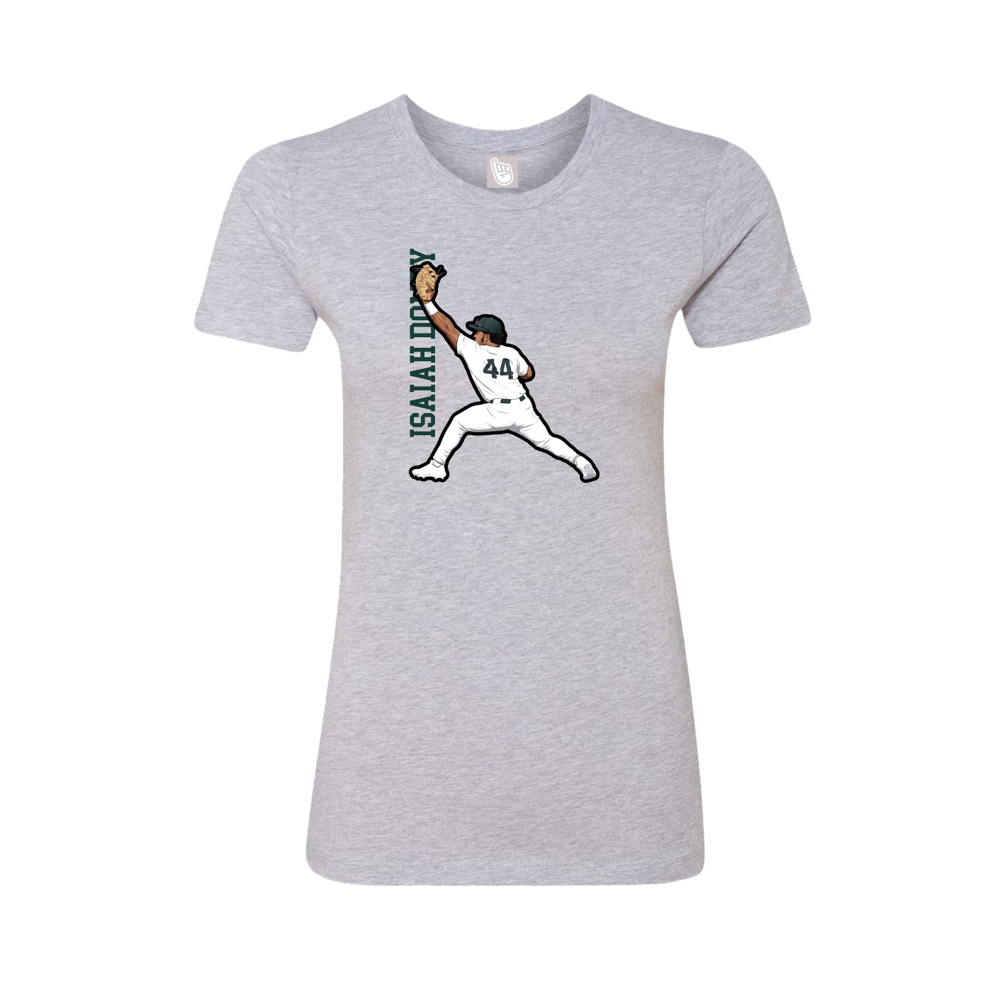Womens Tee — Name Vertical in Grey