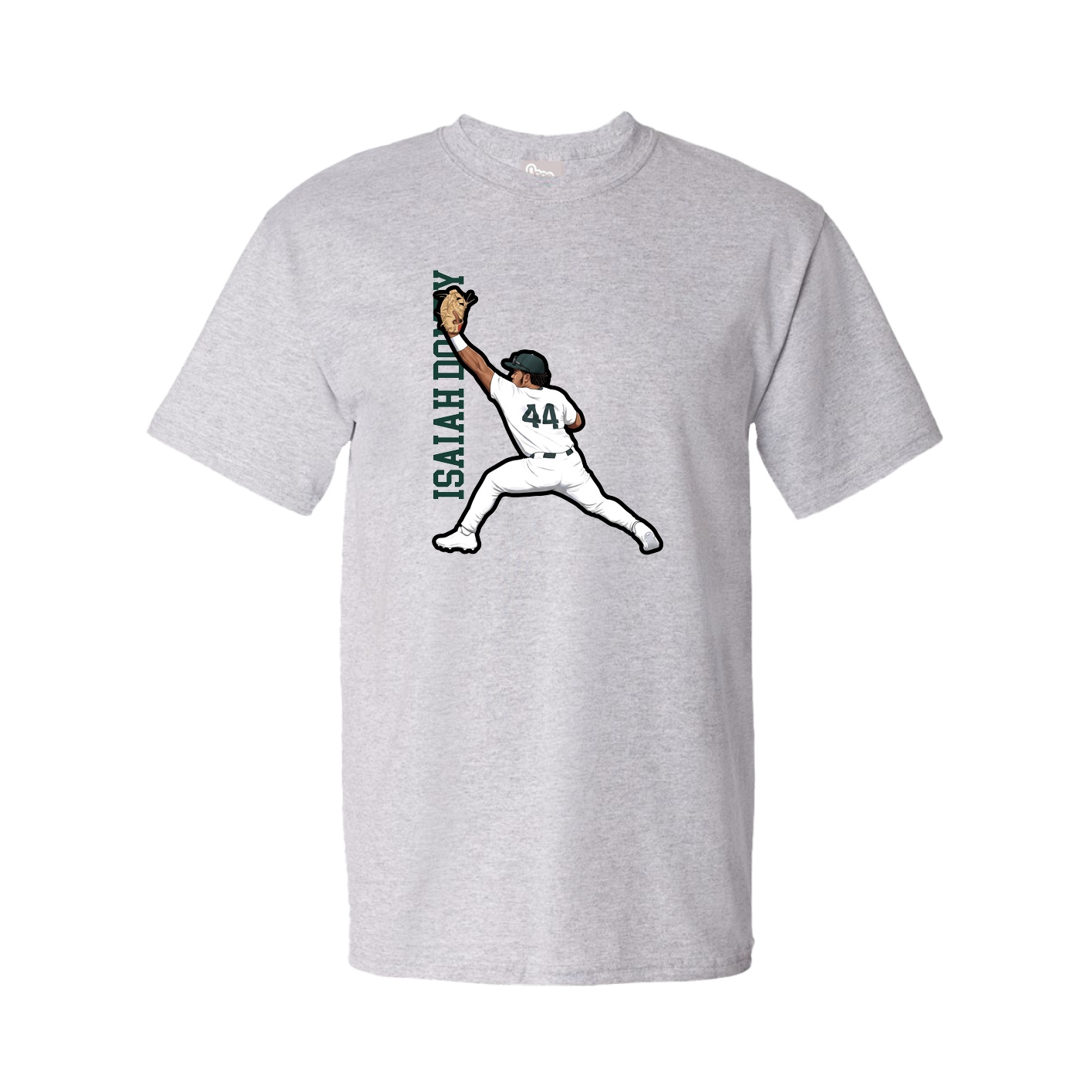 Youth Tee — Name Vertical in Grey