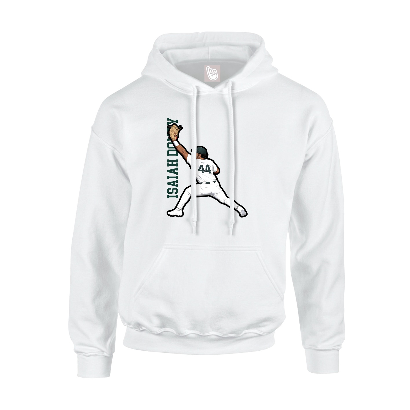 Hoodie — Name Vertical in White