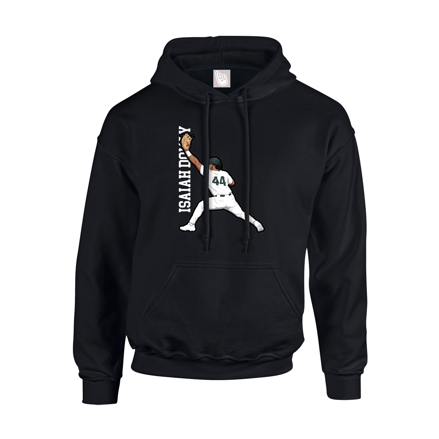 Youth Hoodie — Name Vertical in Black
