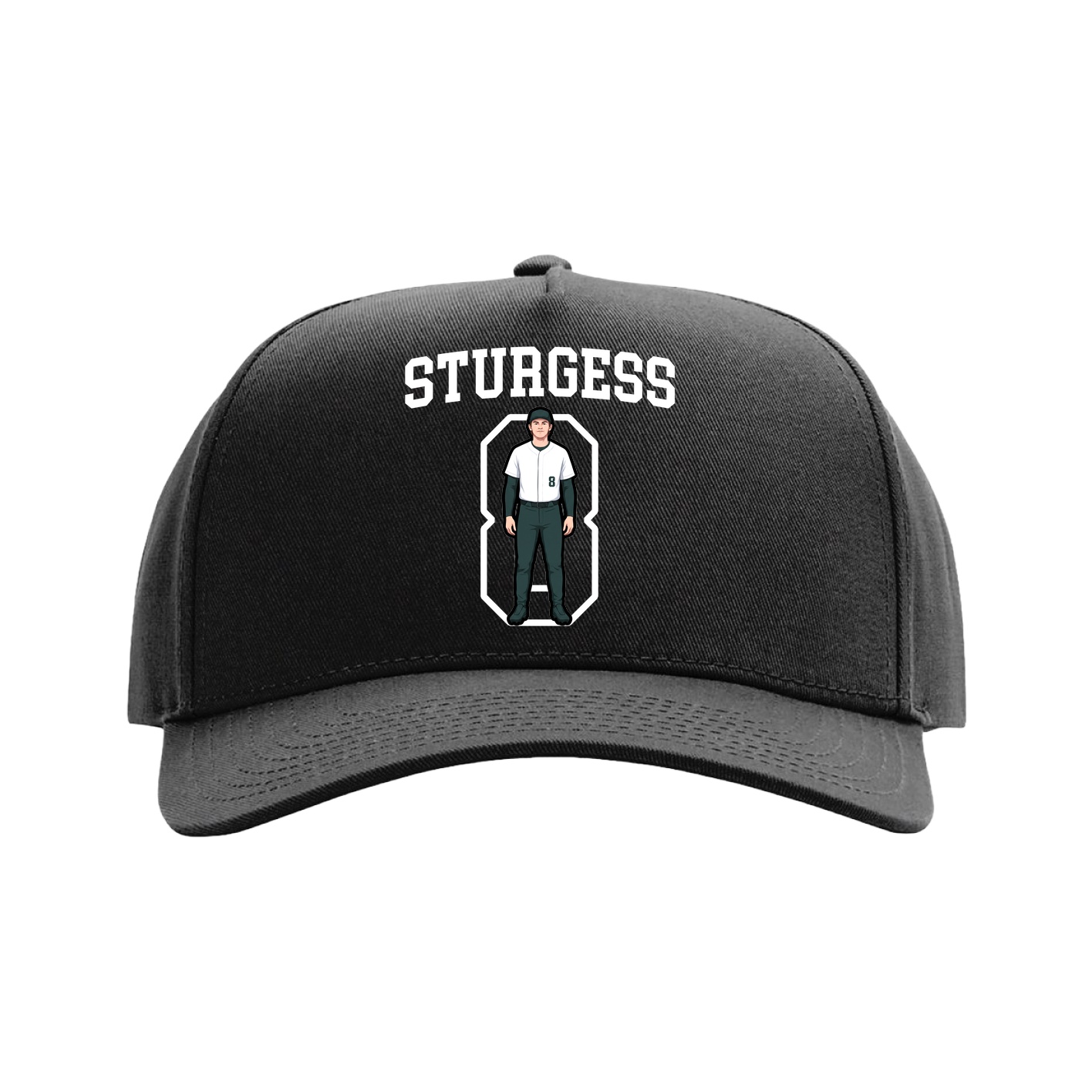 Full Fabric Five-Panel Champ Cap — Shirsey in Black