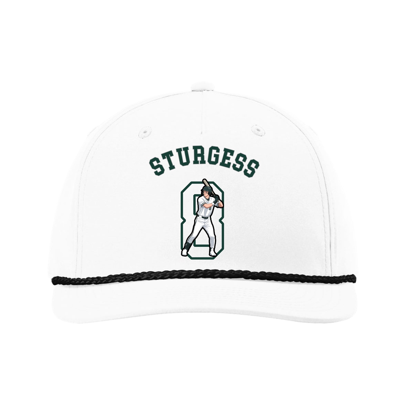 Five-Panel Classic Rope Cap — Shirsey Arch in White