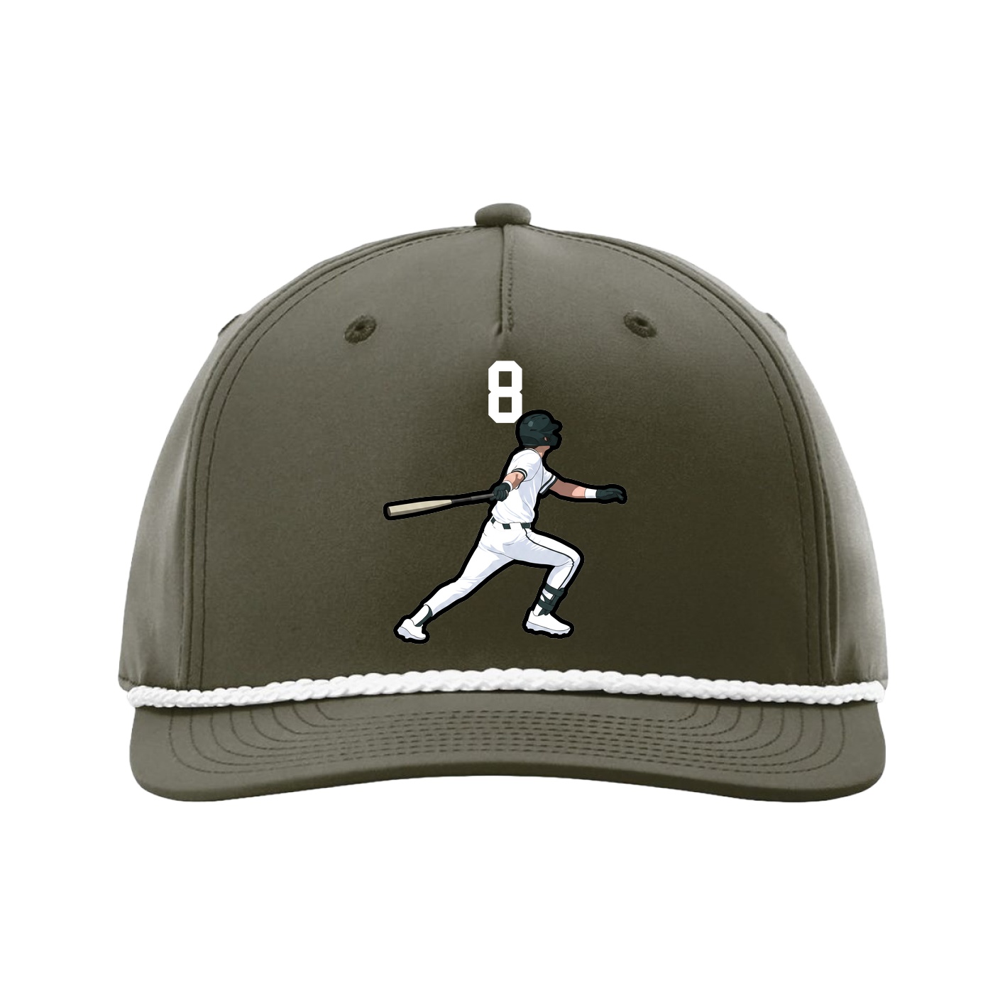 Five-Panel Classic Rope Cap — Number Top in Green