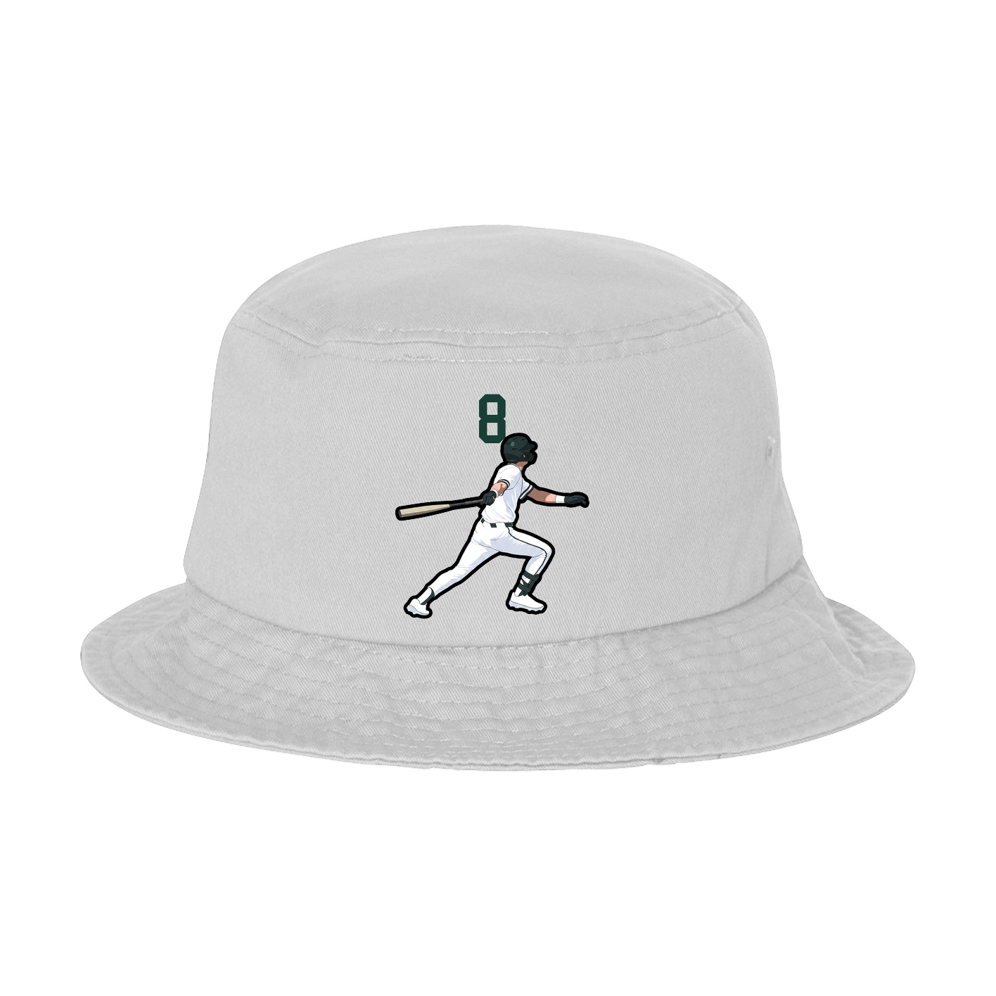 Bucket Cap — Number Top in White