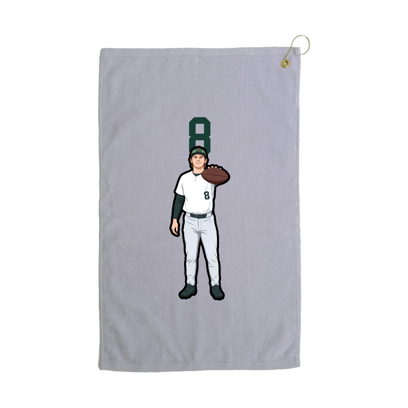Golf Towel — Number Top in Grey