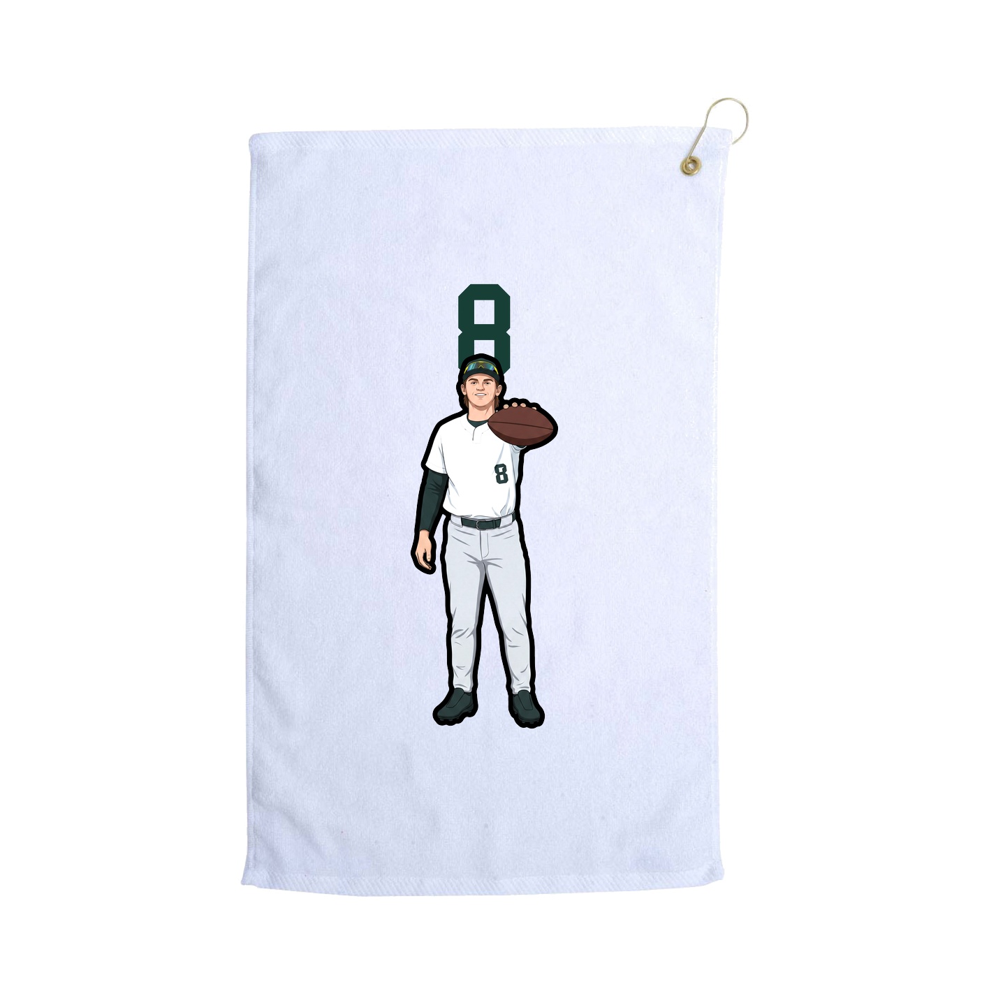 Golf Towel — Number Top in White
