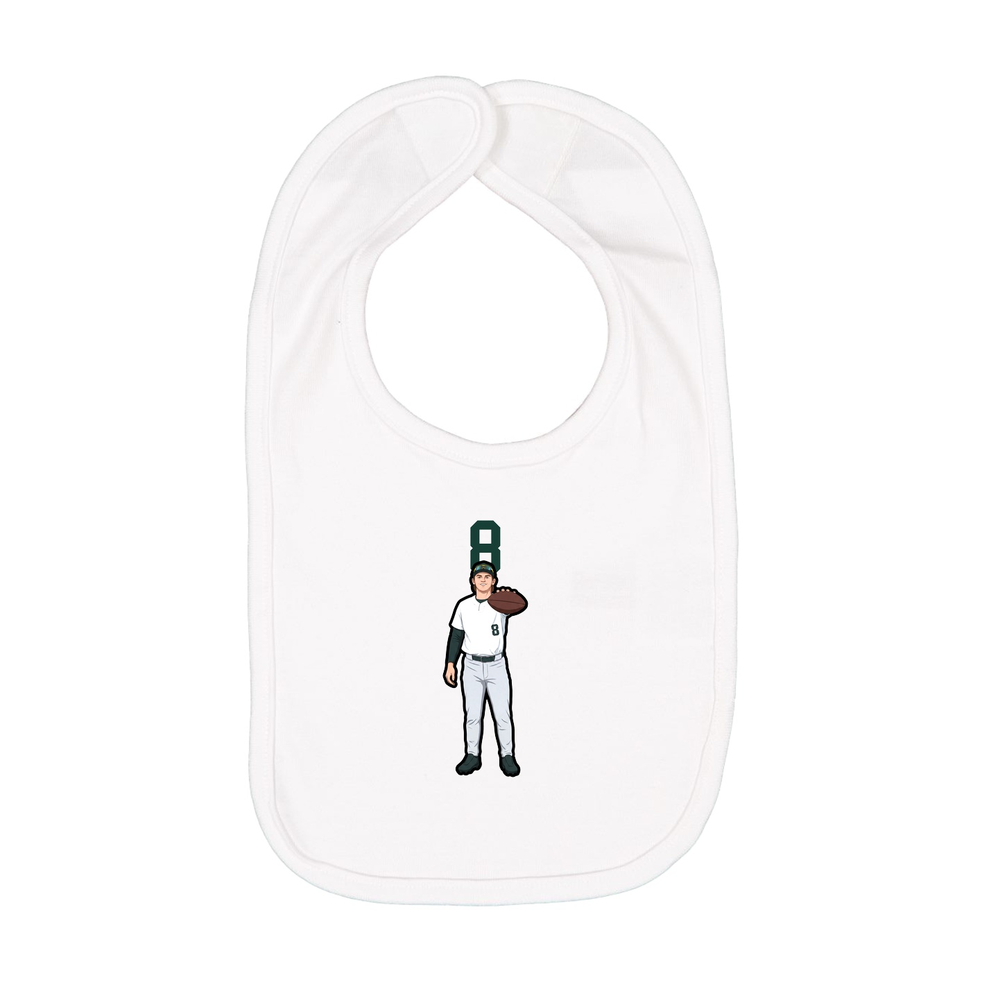 Infant Bib — Number Top in White