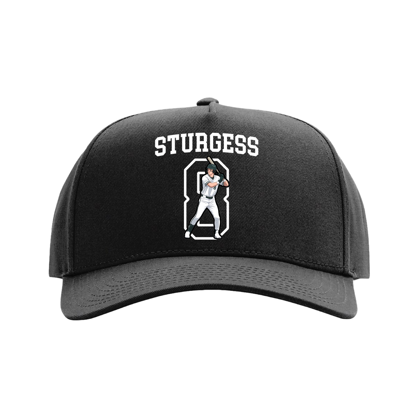 Full Fabric Five-Panel Champ Cap — Shirsey in Black