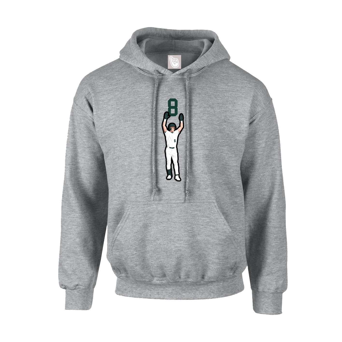 Youth Hoodie — Number Top in Grey