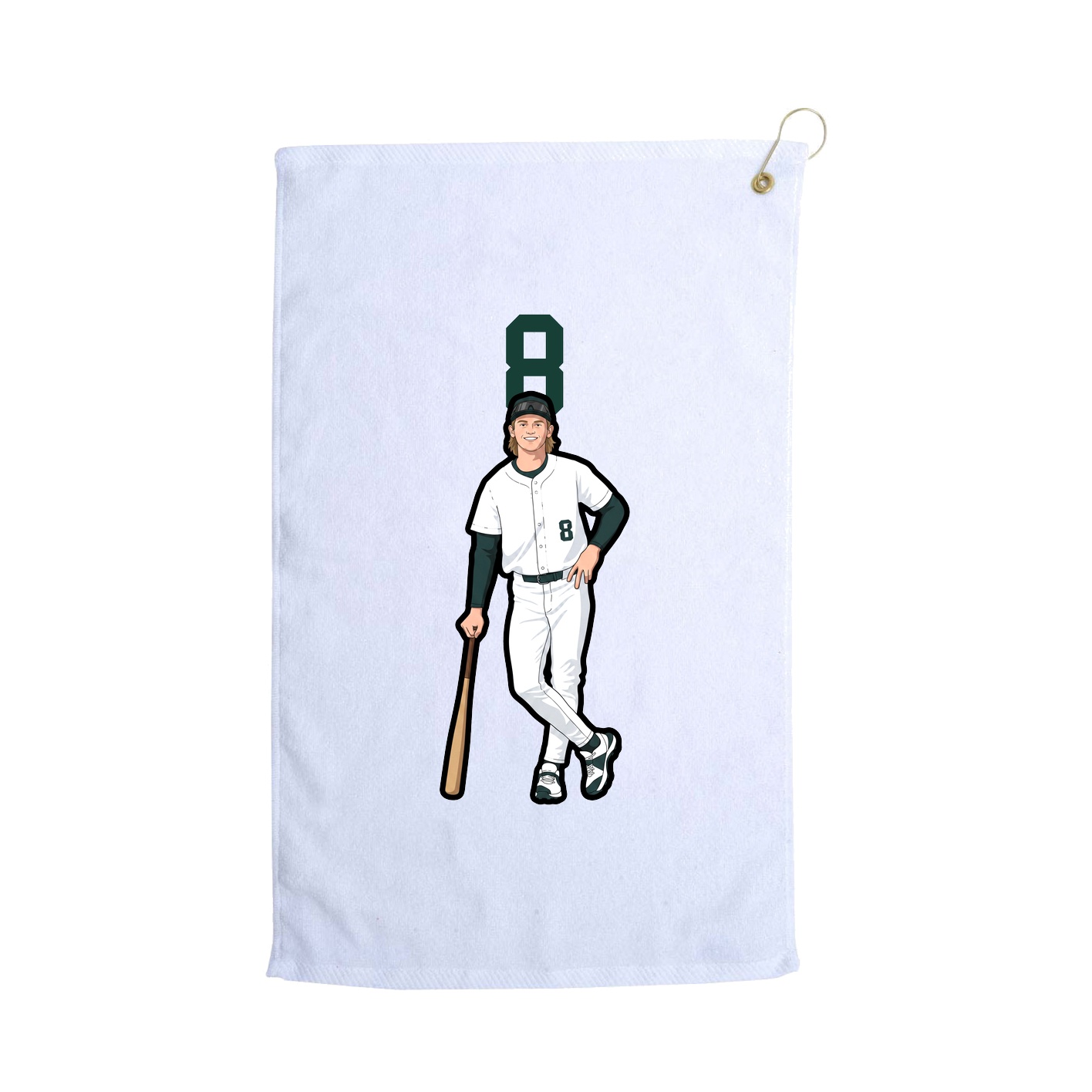 Golf Towel — Number Top in White