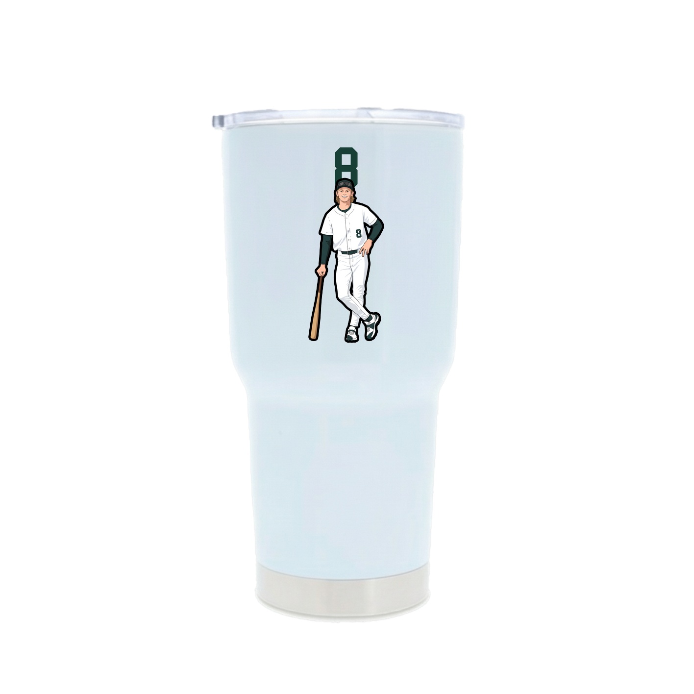 30oz Stainless Steel Tumbler — Number Top in White