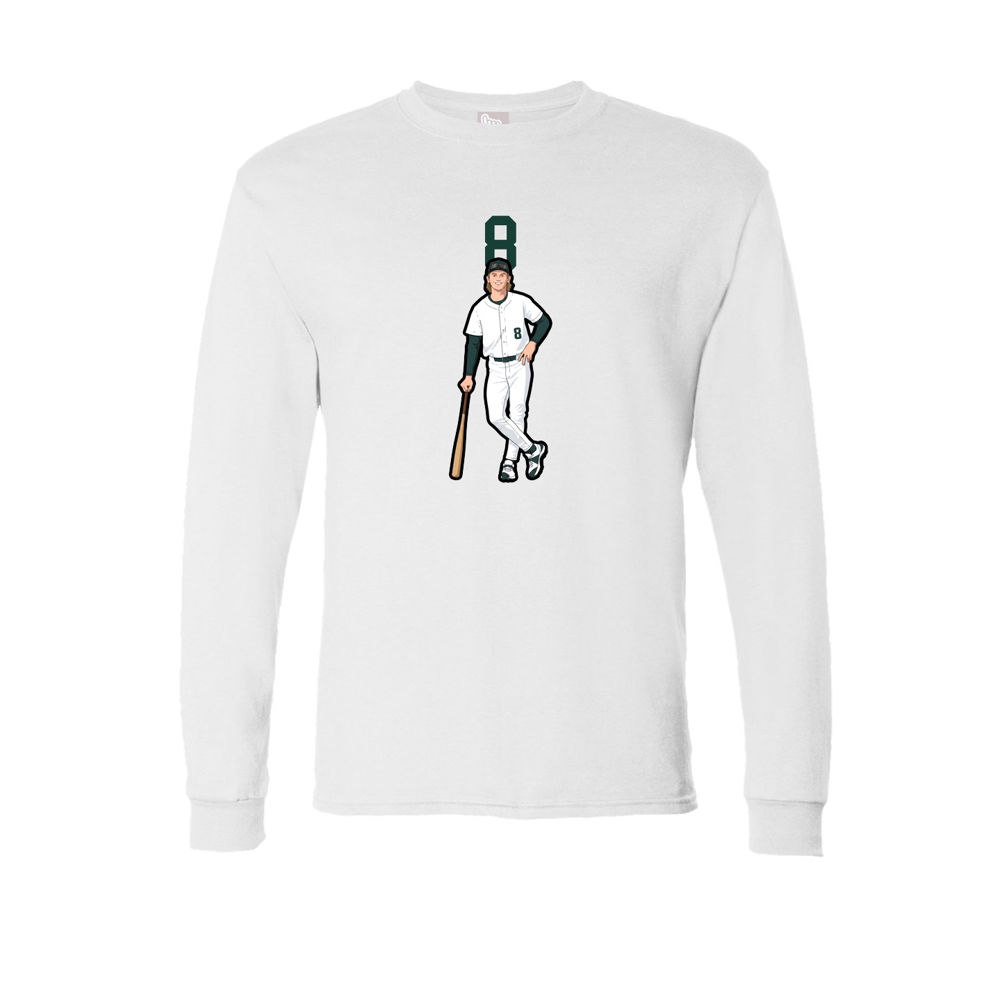 Long Sleeve Tee — Number Top in White