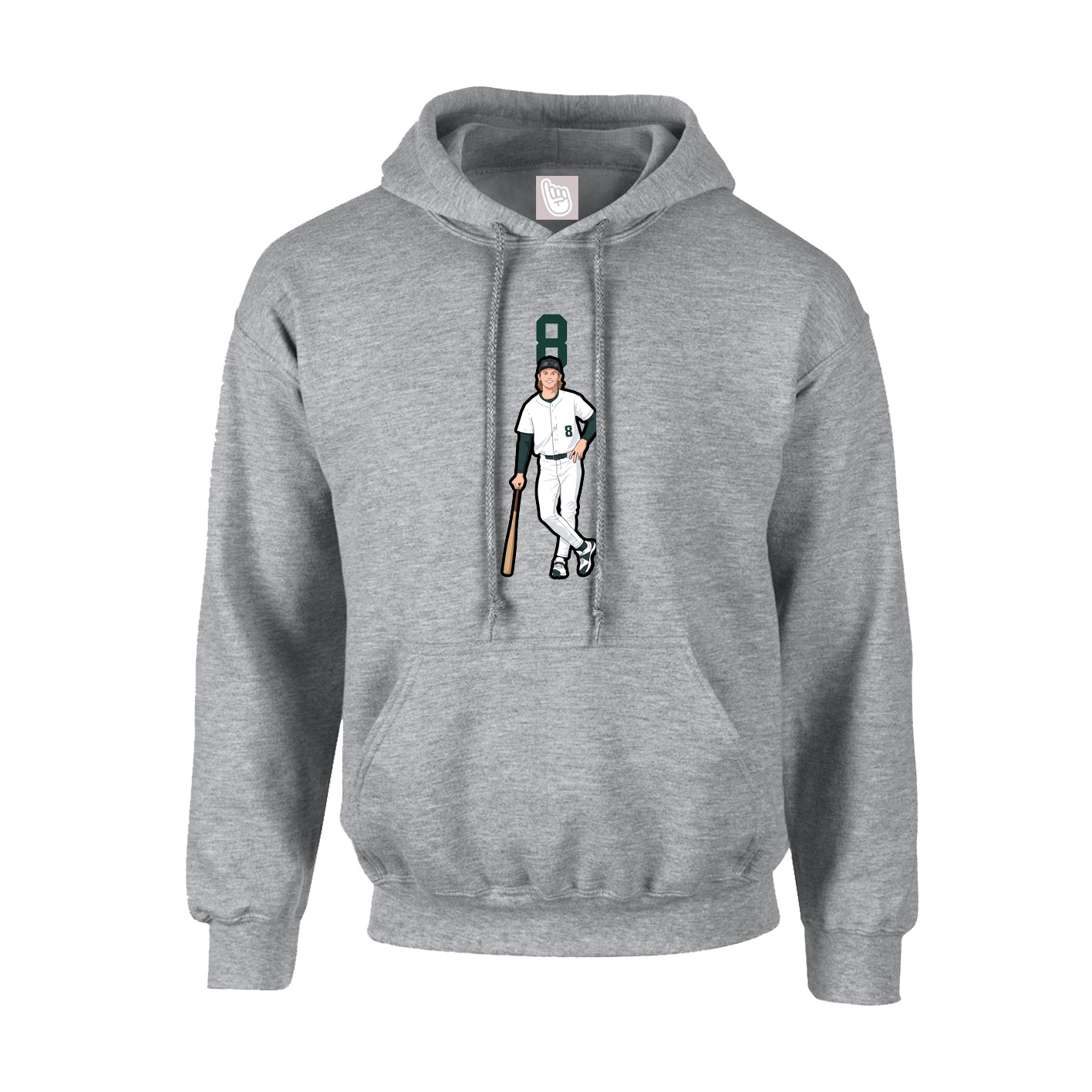 Youth Hoodie — Number Top in Grey