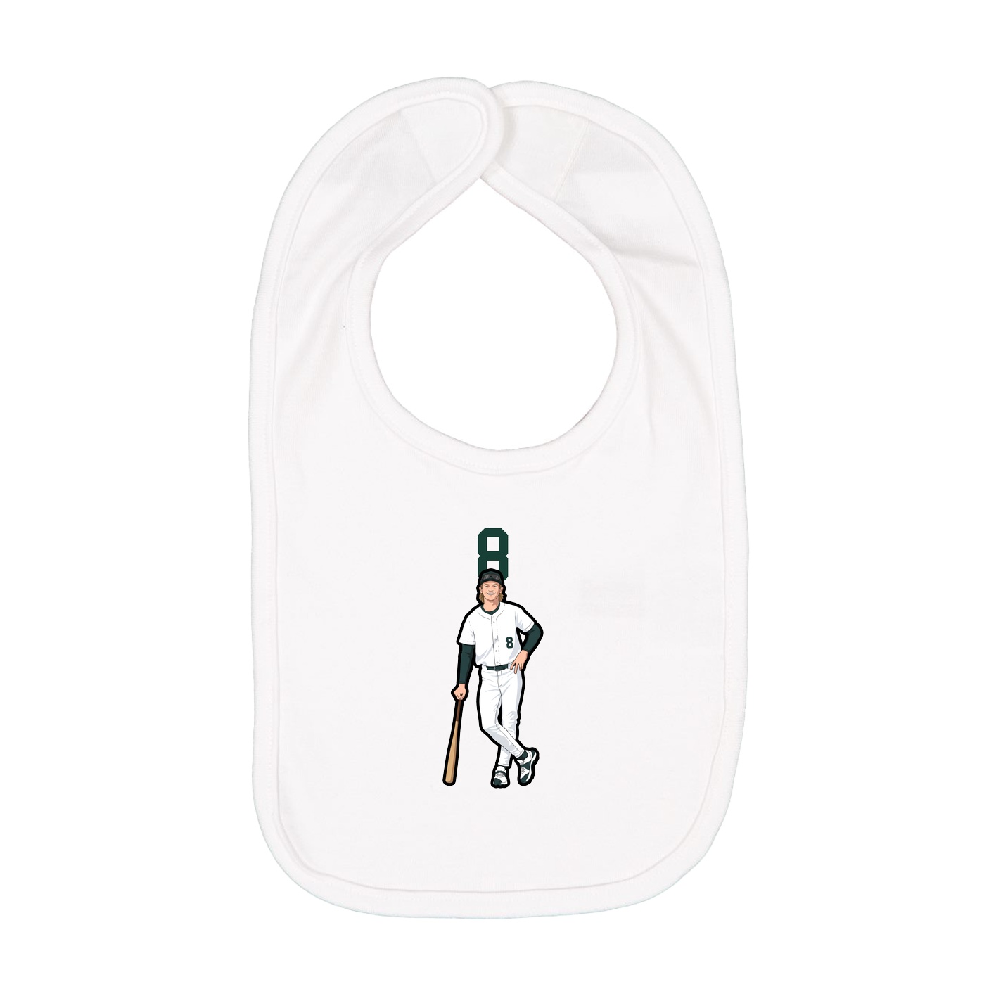 Infant Bib — Number Top in White