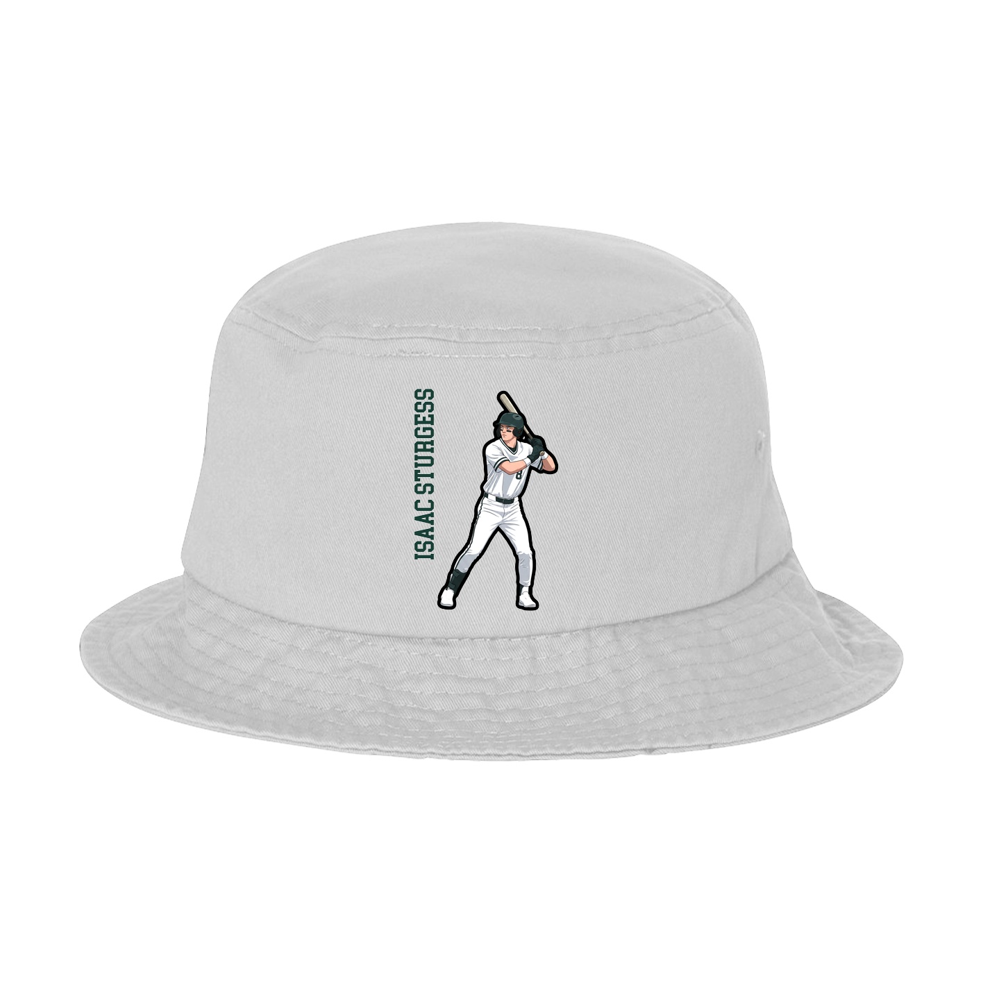 Bucket Cap — Name Vertical in White