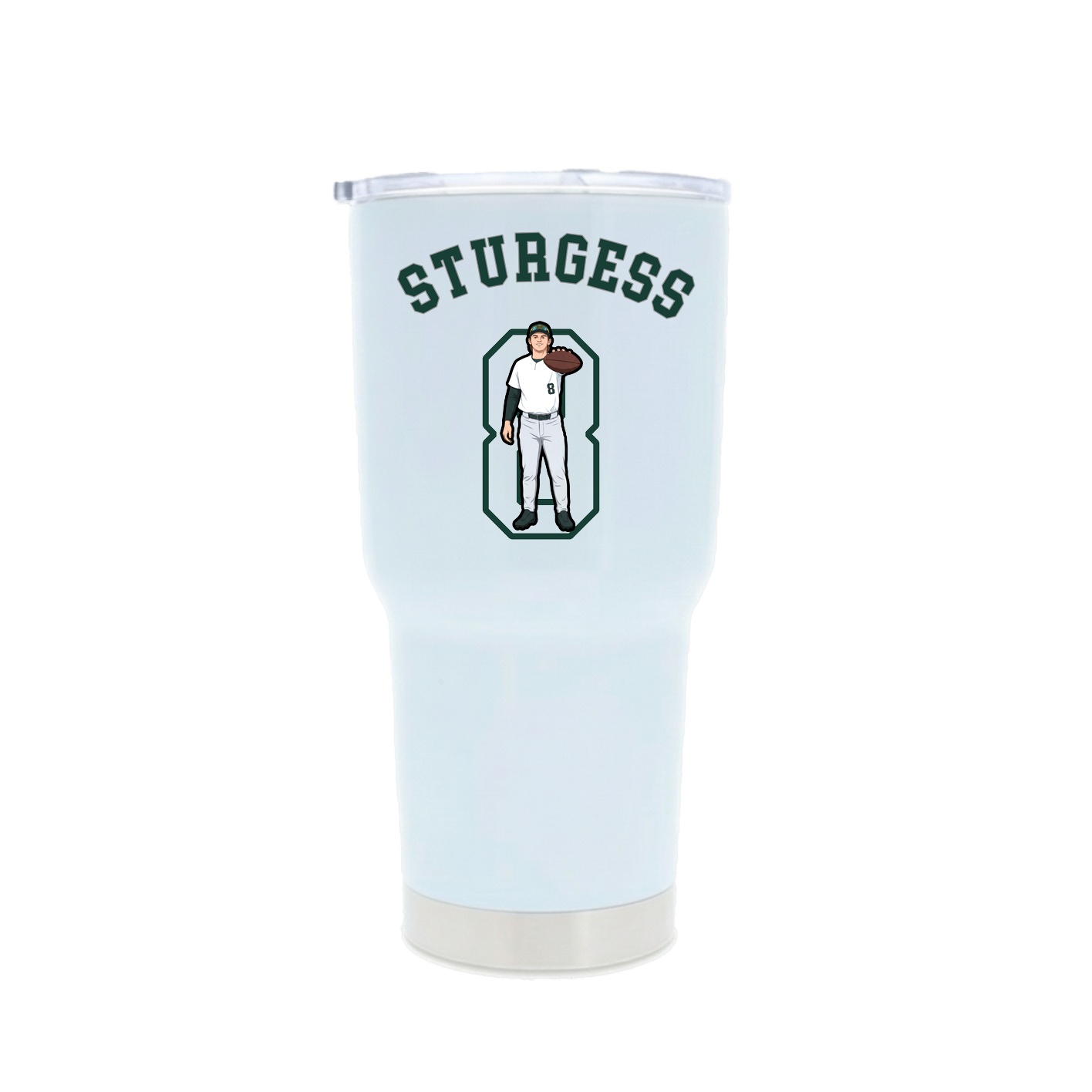 30oz Stainless Steel Tumbler — Shirsey Arch in White