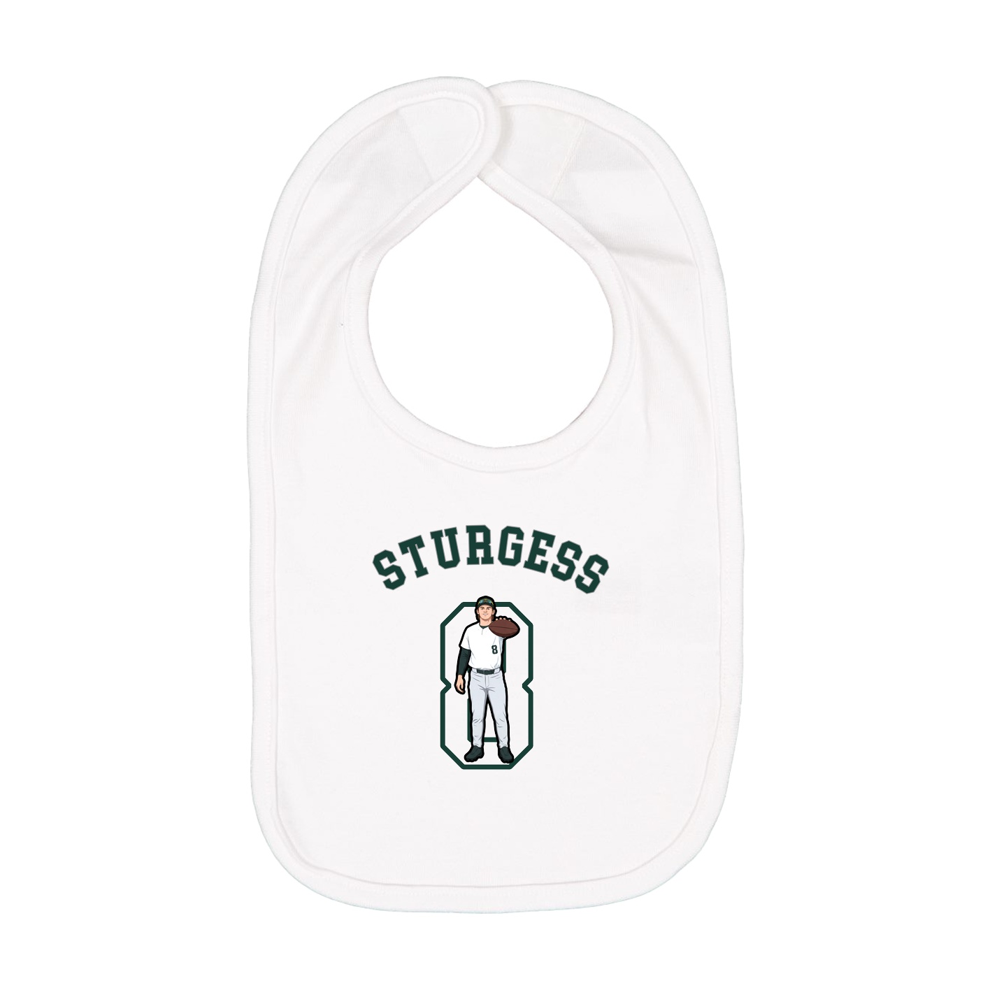 Infant Bib — Shirsey Arch in White