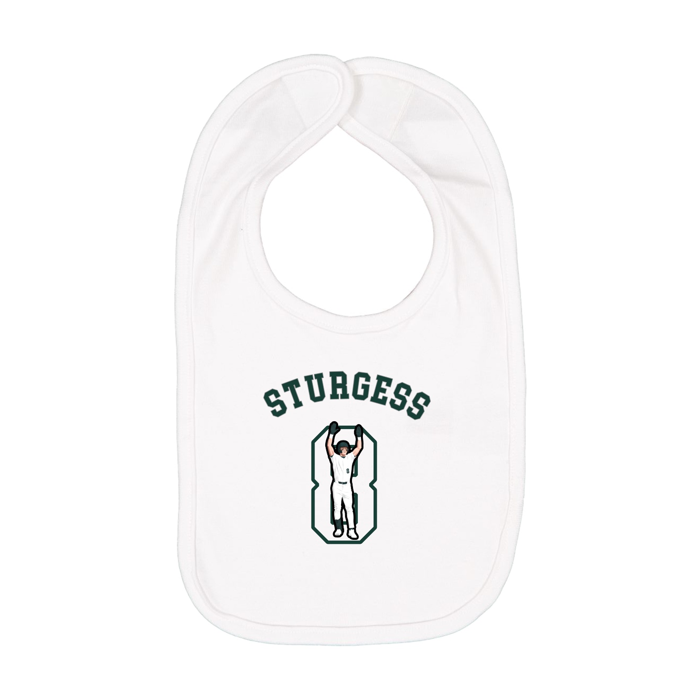 Infant Bib — Shirsey Arch in White