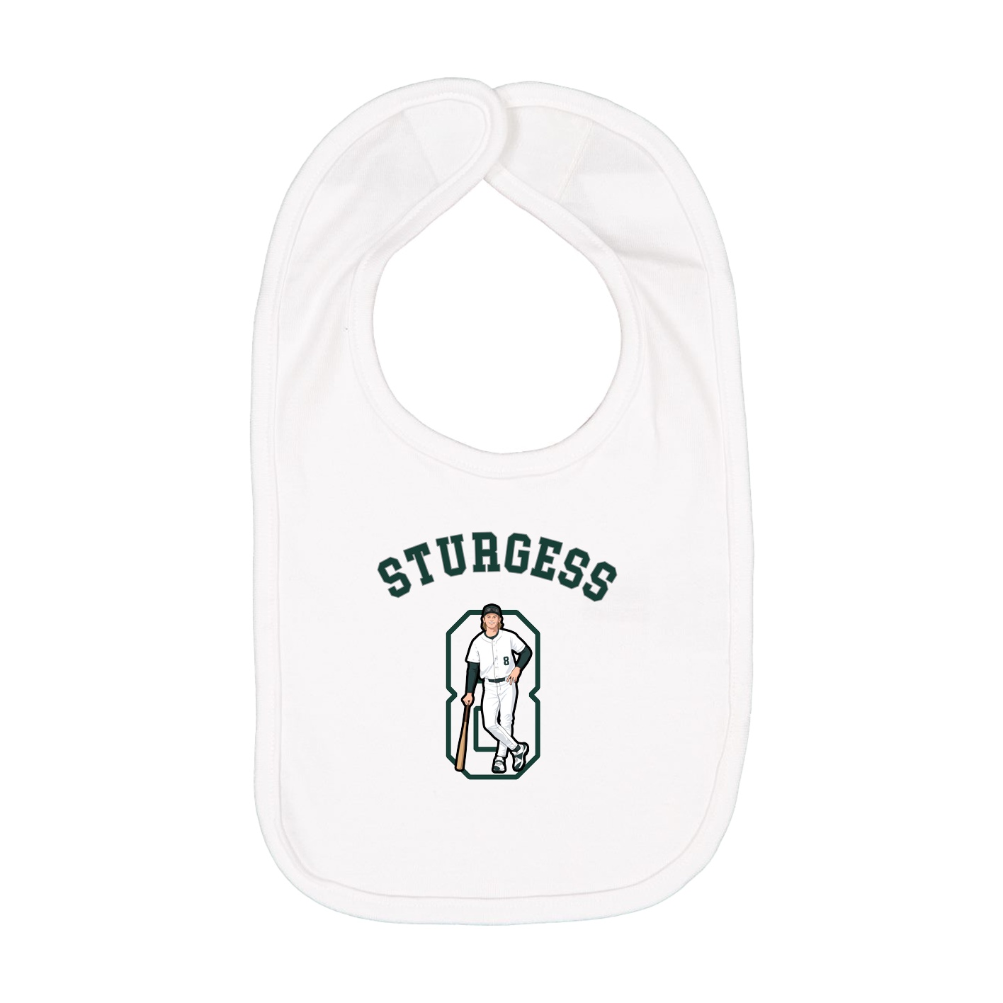 Infant Bib — Shirsey Arch in White