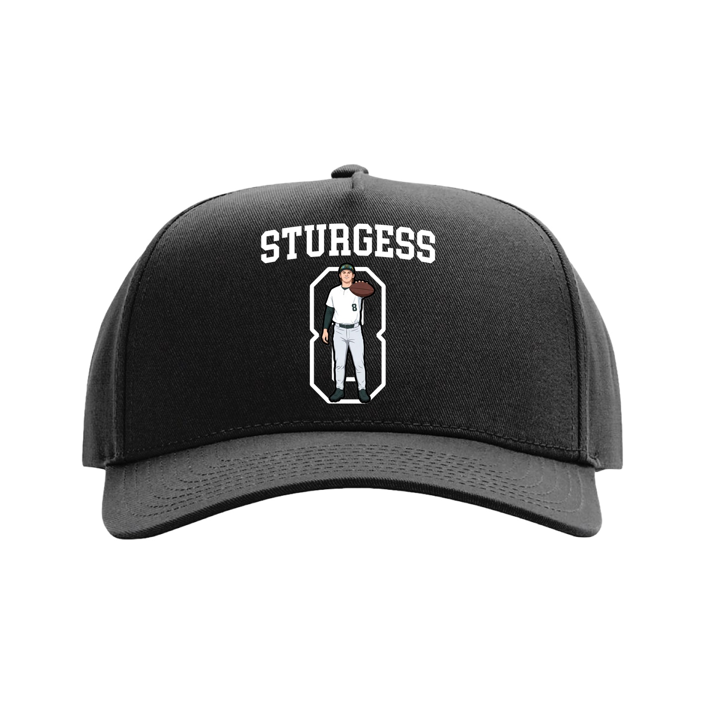 Full Fabric Five-Panel Champ Cap — Shirsey in Black