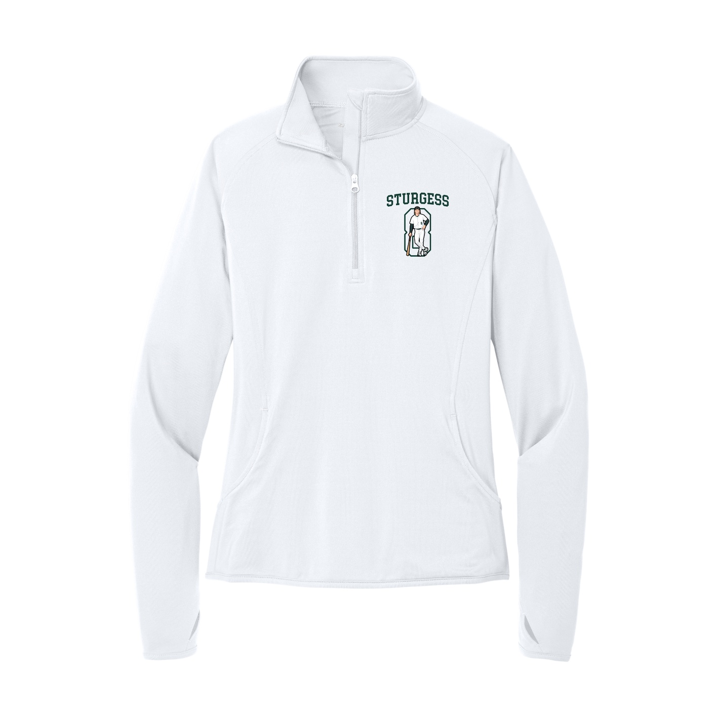 Women's Q-Zip Pullover — Shirsey in White