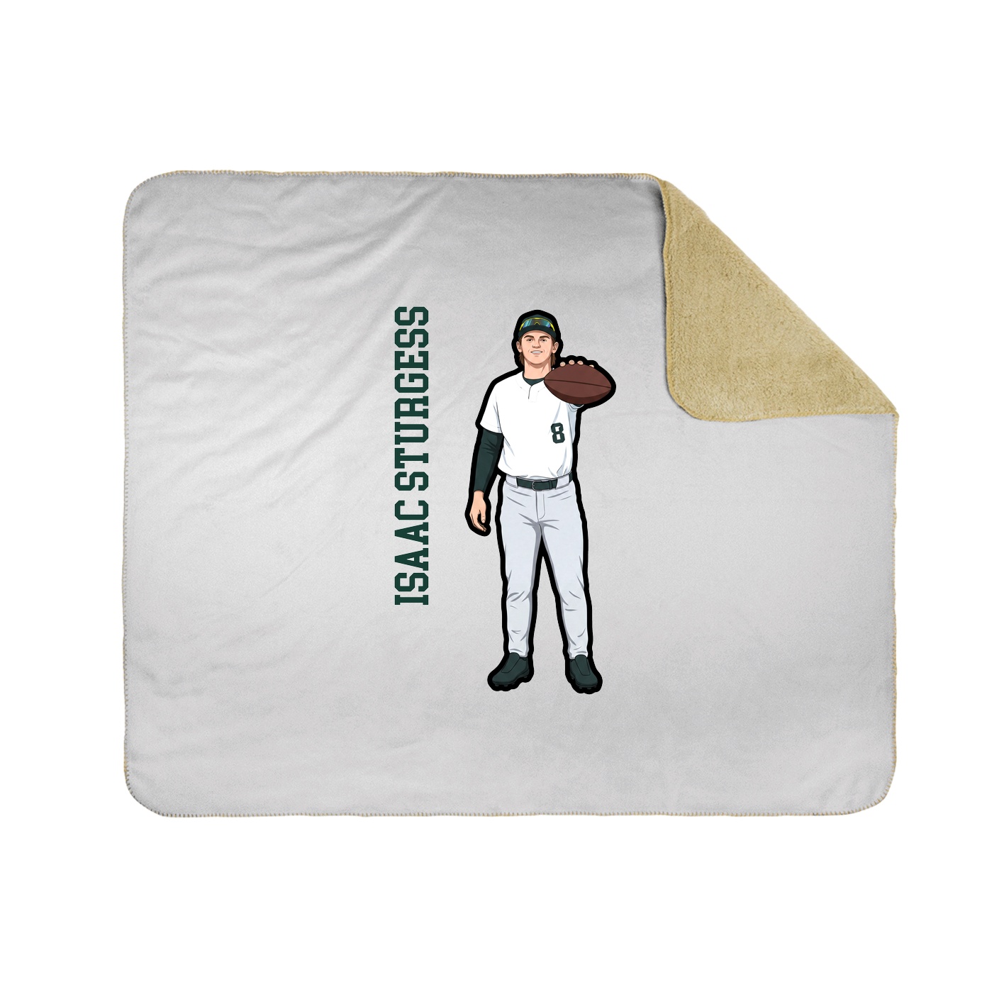 Throw Blanket — Name Vertical in White