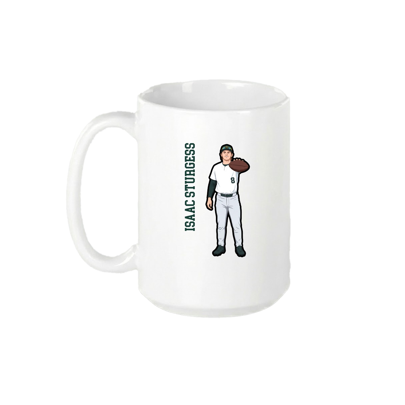 15oz Coffee Mug — Name Vertical in White