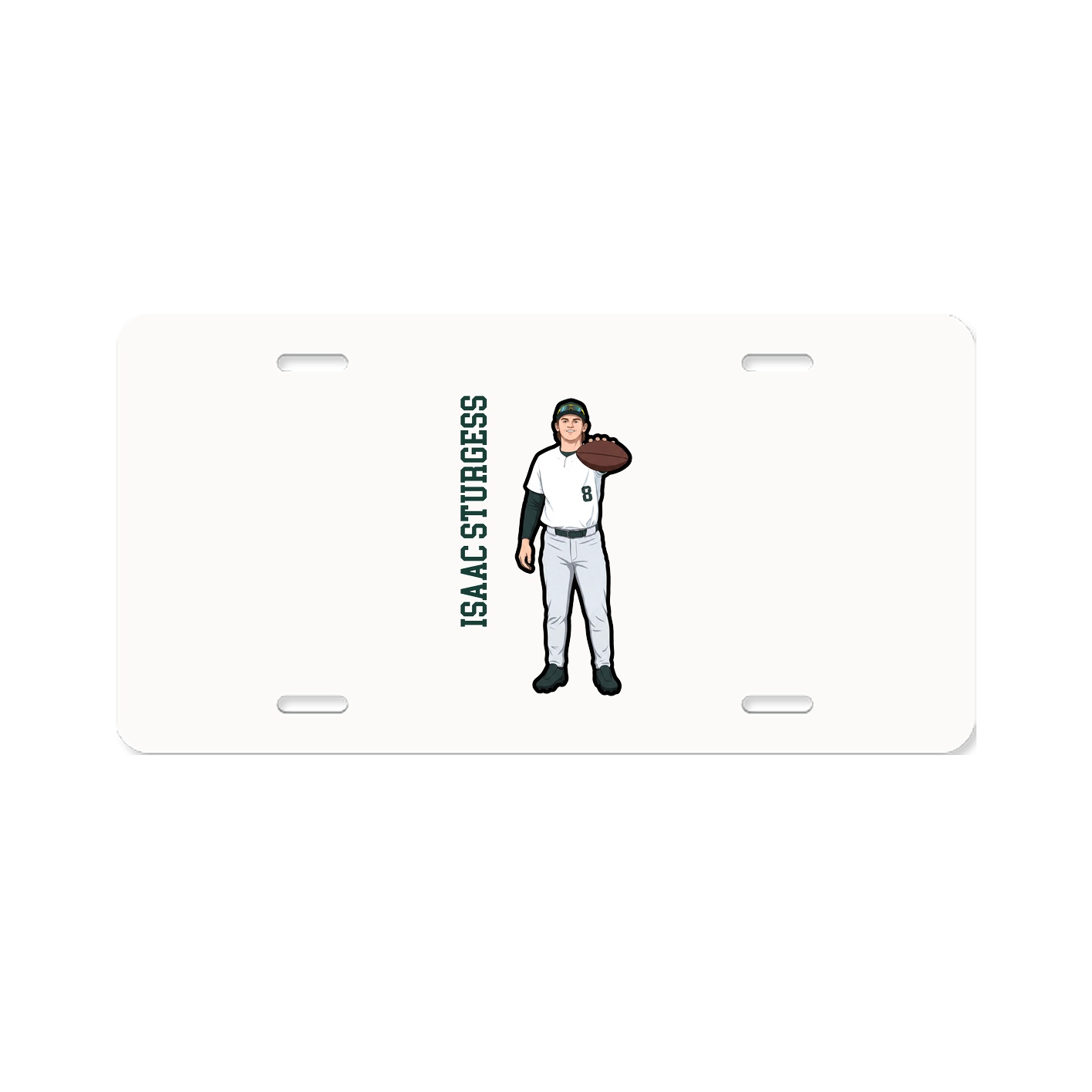 License Plate — Name Vertical in Classic