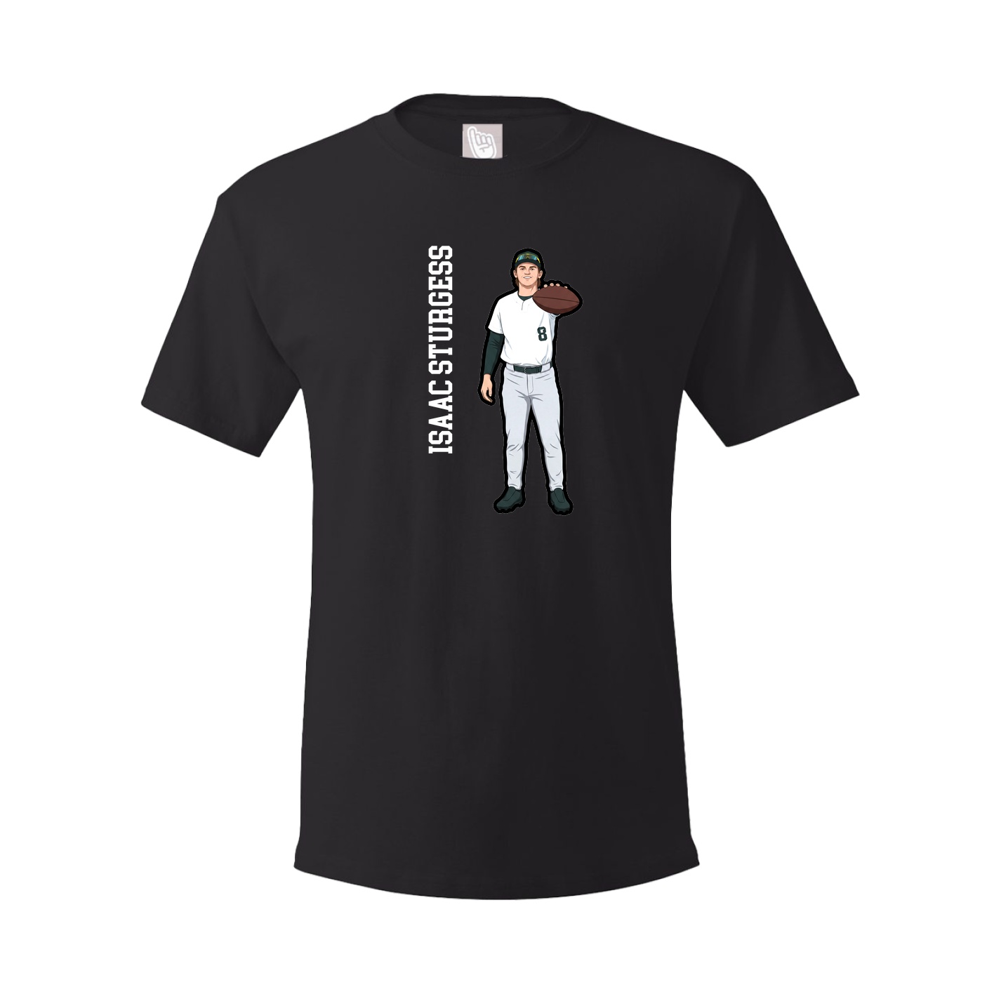 Youth Tee — Name Vertical in Black