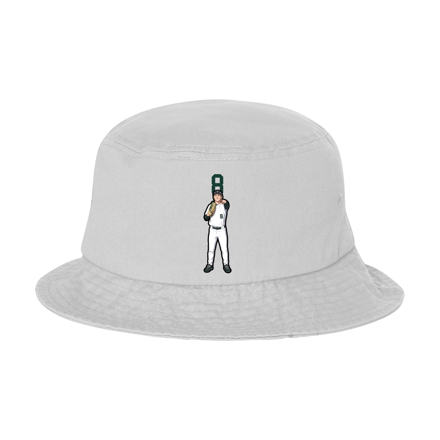 Bucket Cap — Number Top in White