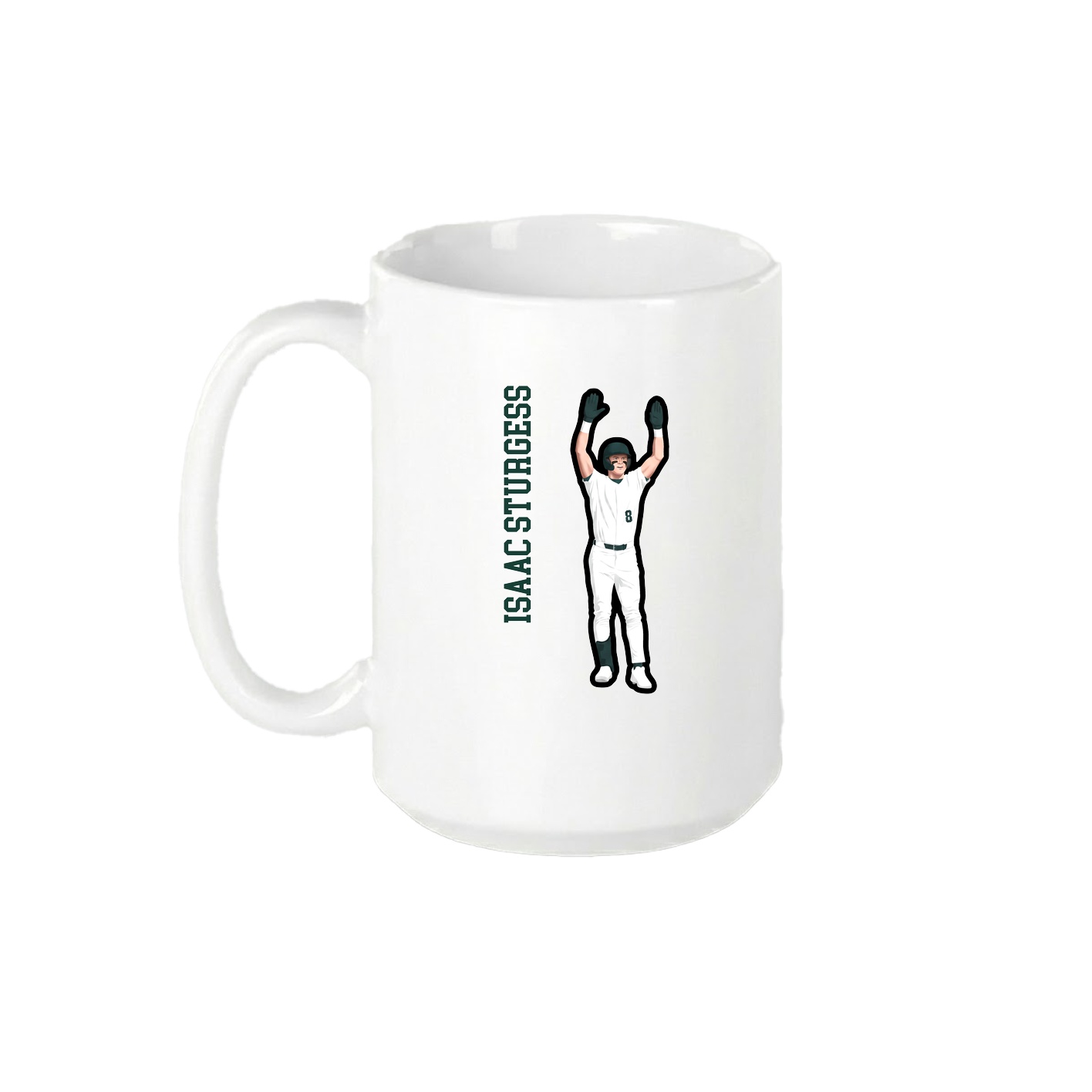15oz Coffee Mug — Name Vertical in White