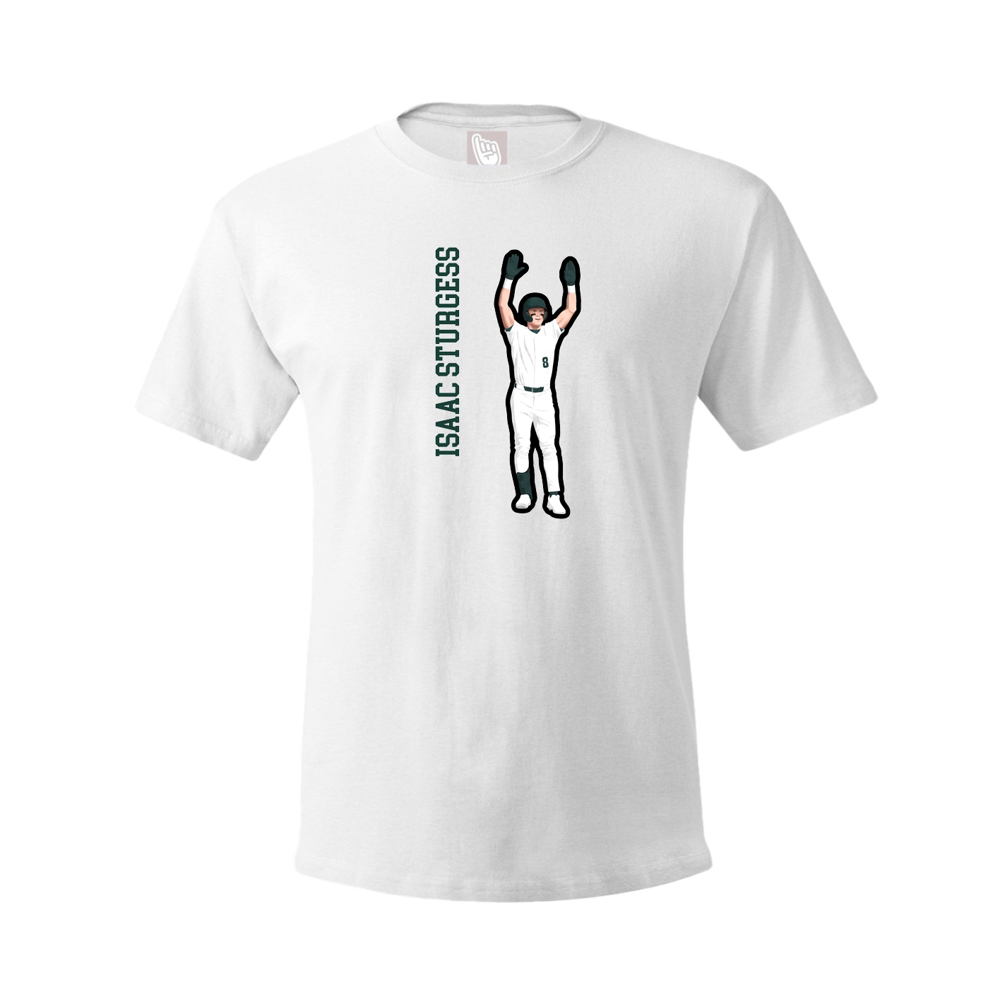 Tee — Name Vertical in White