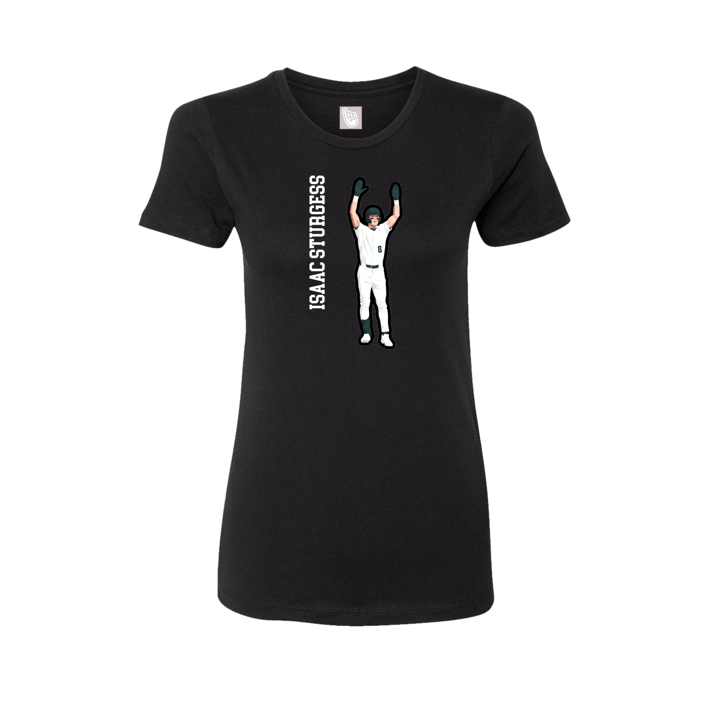 Womens Tee — Name Vertical in Black
