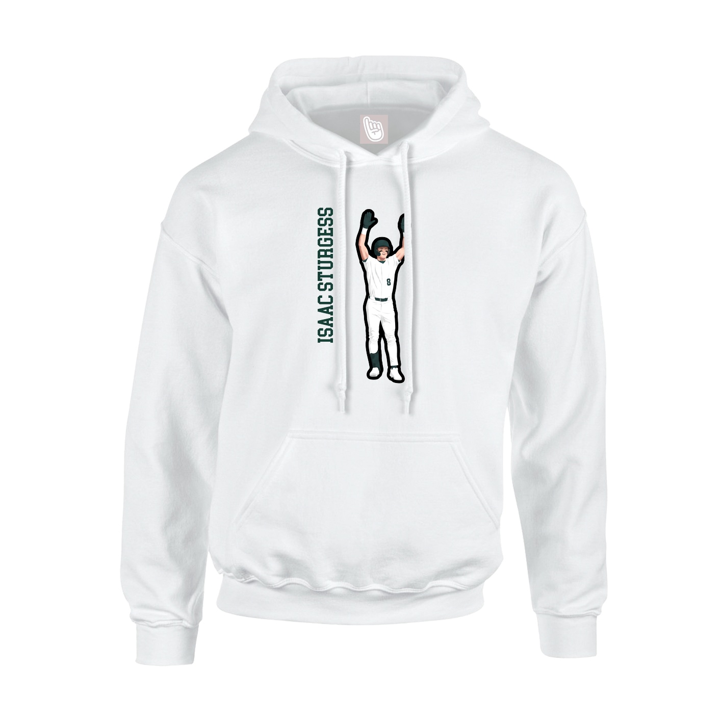 Hoodie — Name Vertical in White